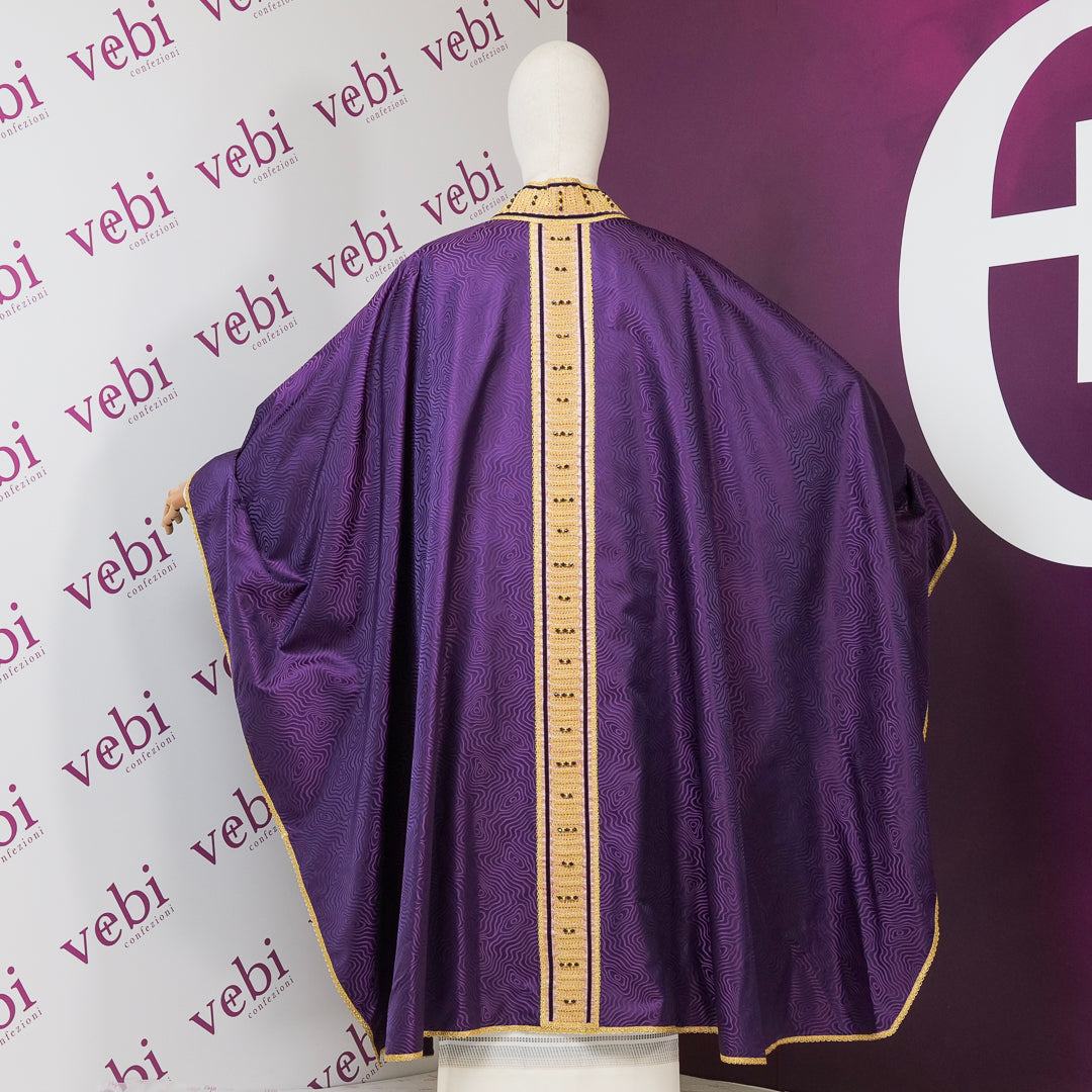 Casula Pura Seta Croce TAU (Colori Liturgici Disponibili)