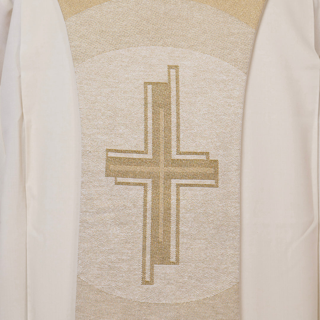 Palio/Scapolare per Sacerdote di San Pio in Cotone e Lurex con Ritratto Centrale