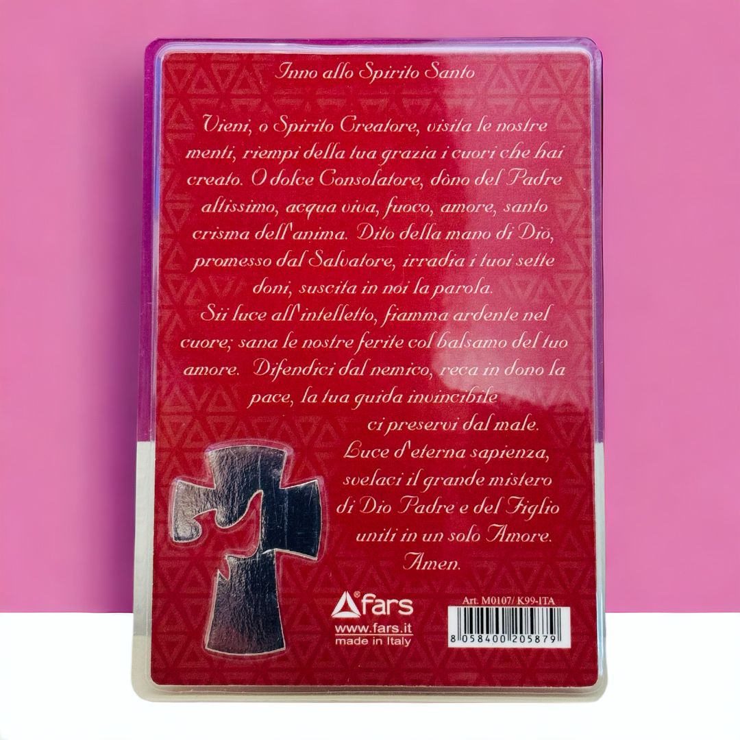 Card Plastificata con Preghiera e Simboli Santa Cresima (Supporto Incluso)