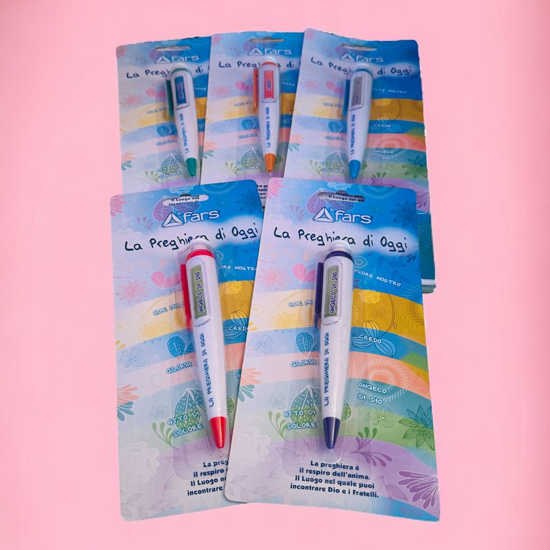Penna con Preghiera del Giorno Disponibile in Diversi Colori
