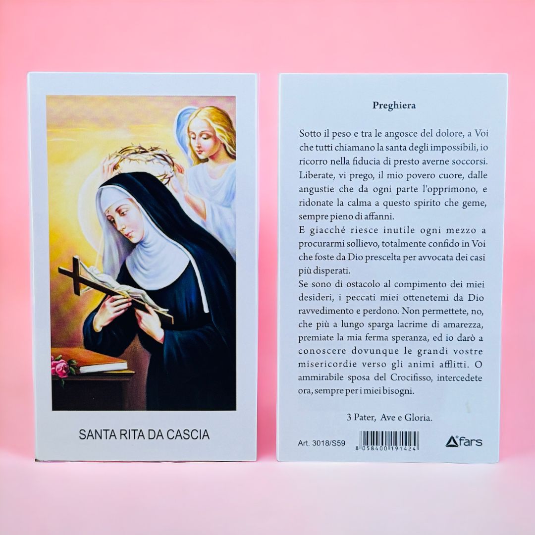 Immagine Santa Rita da Cascia con Preghiera Confezione 100 Pezzi