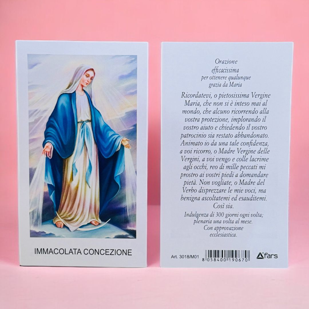 Immagine Immacolata Concezione con Preghiera Confezione 100 Pezzi