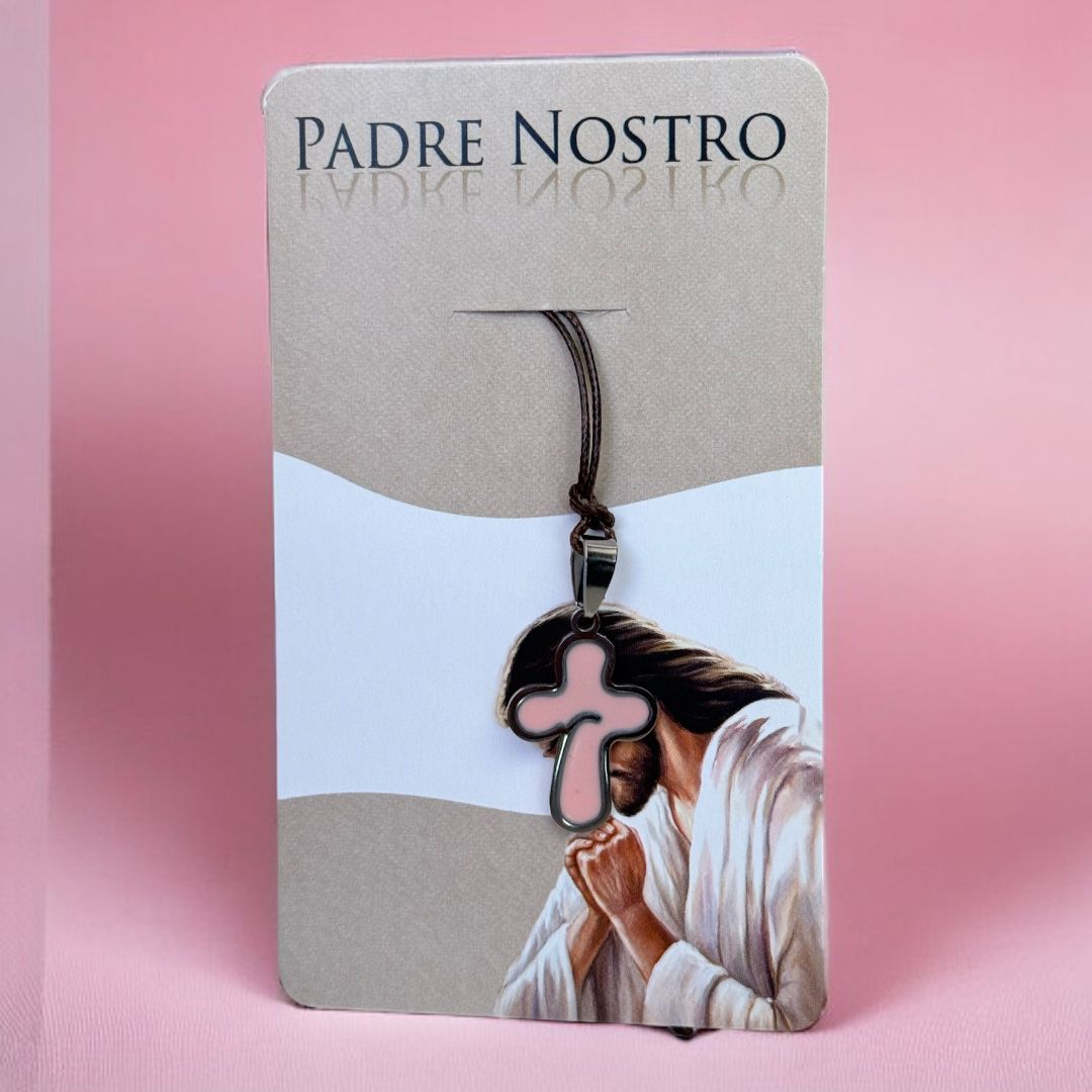 Collana Ricordo Prima Comunione con Croce Padre Nostro (Croci in Diversi Colori)