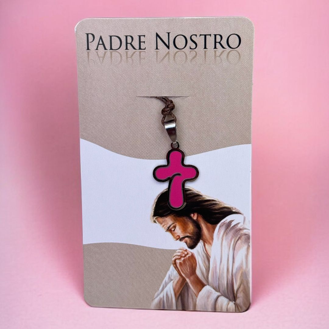 Collana Ricordo Prima Comunione con Croce Padre Nostro (Croci in Diversi Colori)