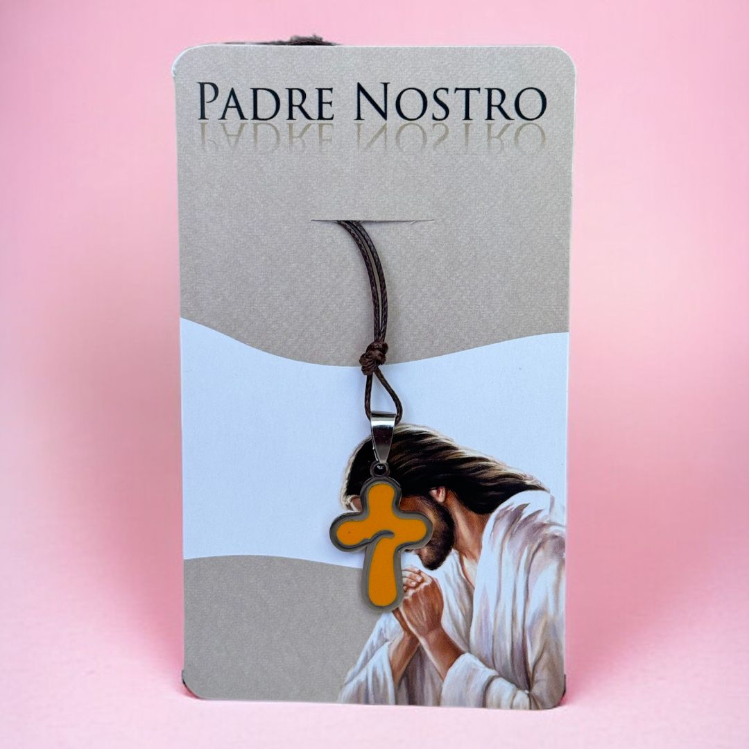 Collana Ricordo Prima Comunione con Croce Padre Nostro (Croci in Diversi Colori)