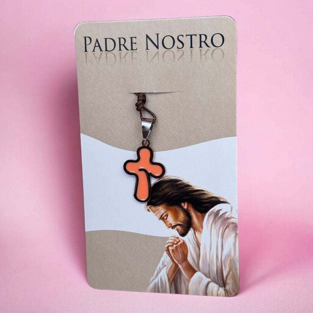 Collana Ricordo Prima Comunione con Croce Padre Nostro (Croci in Diversi Colori)