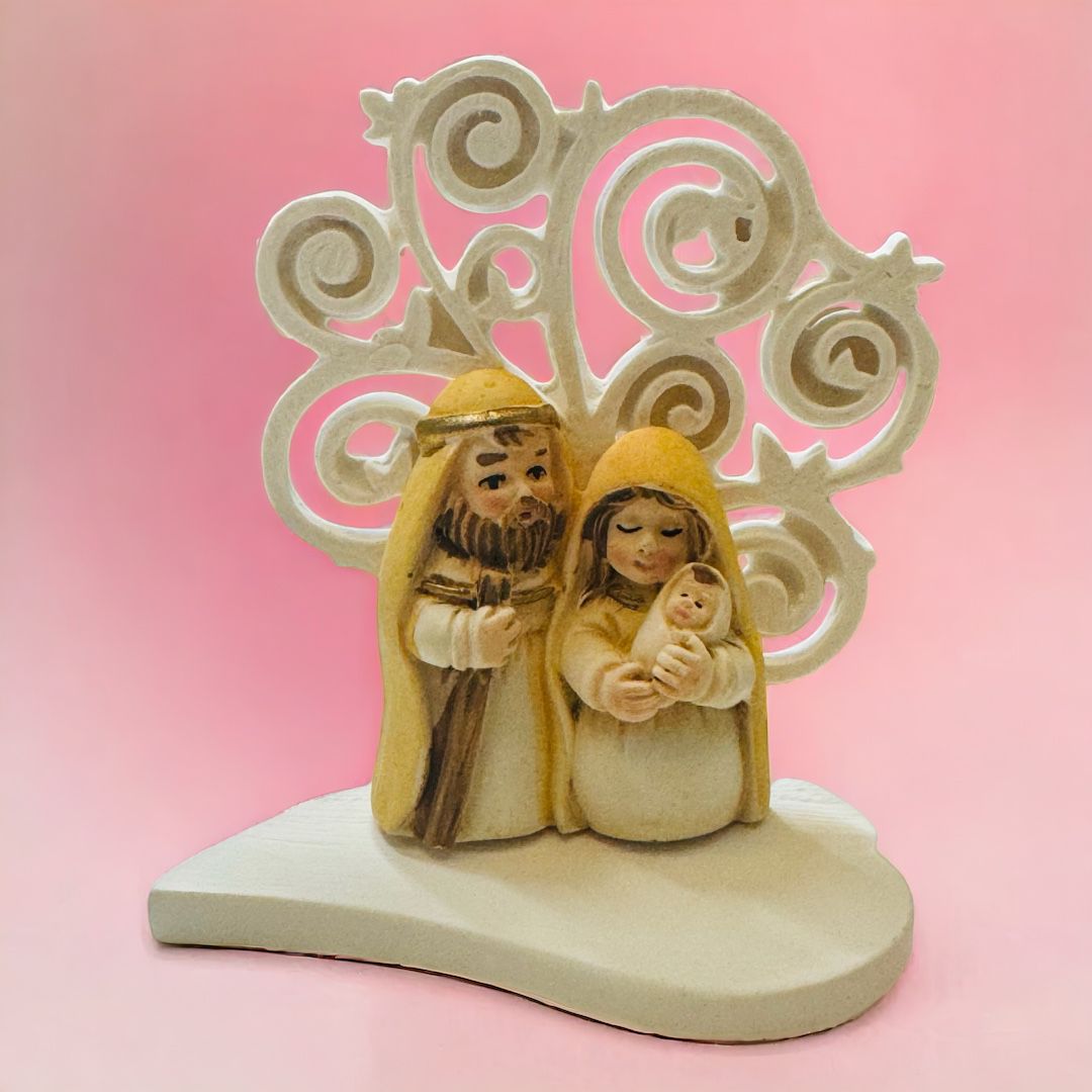 Mini natività con Sacra Famiglia in Resina