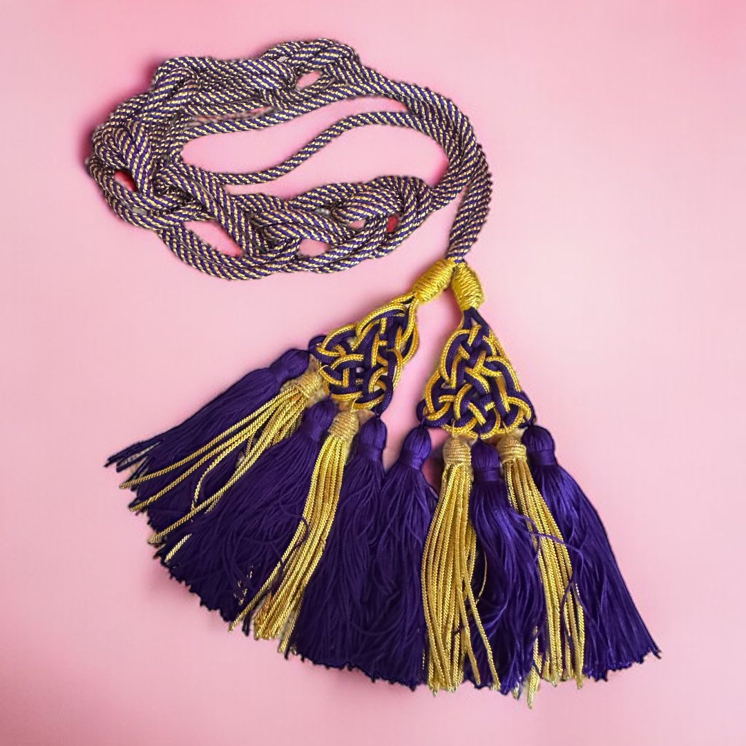 Cingolo Sacerdotale Misto Oro  con Motivo a "battipanni" Nappe Seta e Canutiglia