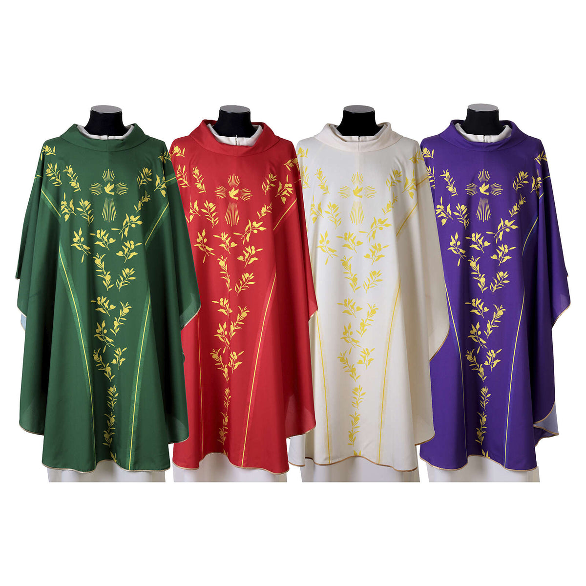 Casula Colomba Spirito Santo e Decori Floreali (Disp. Colori Liturgici)