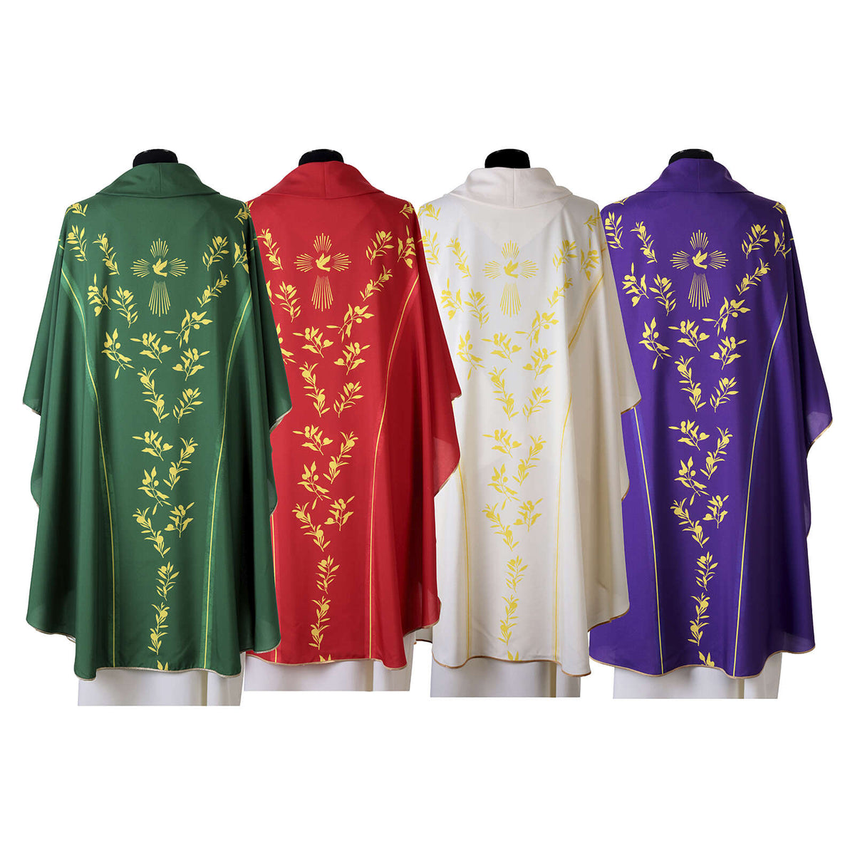 Casula Colomba Spirito Santo e Decori Floreali (Disp. Colori Liturgici)