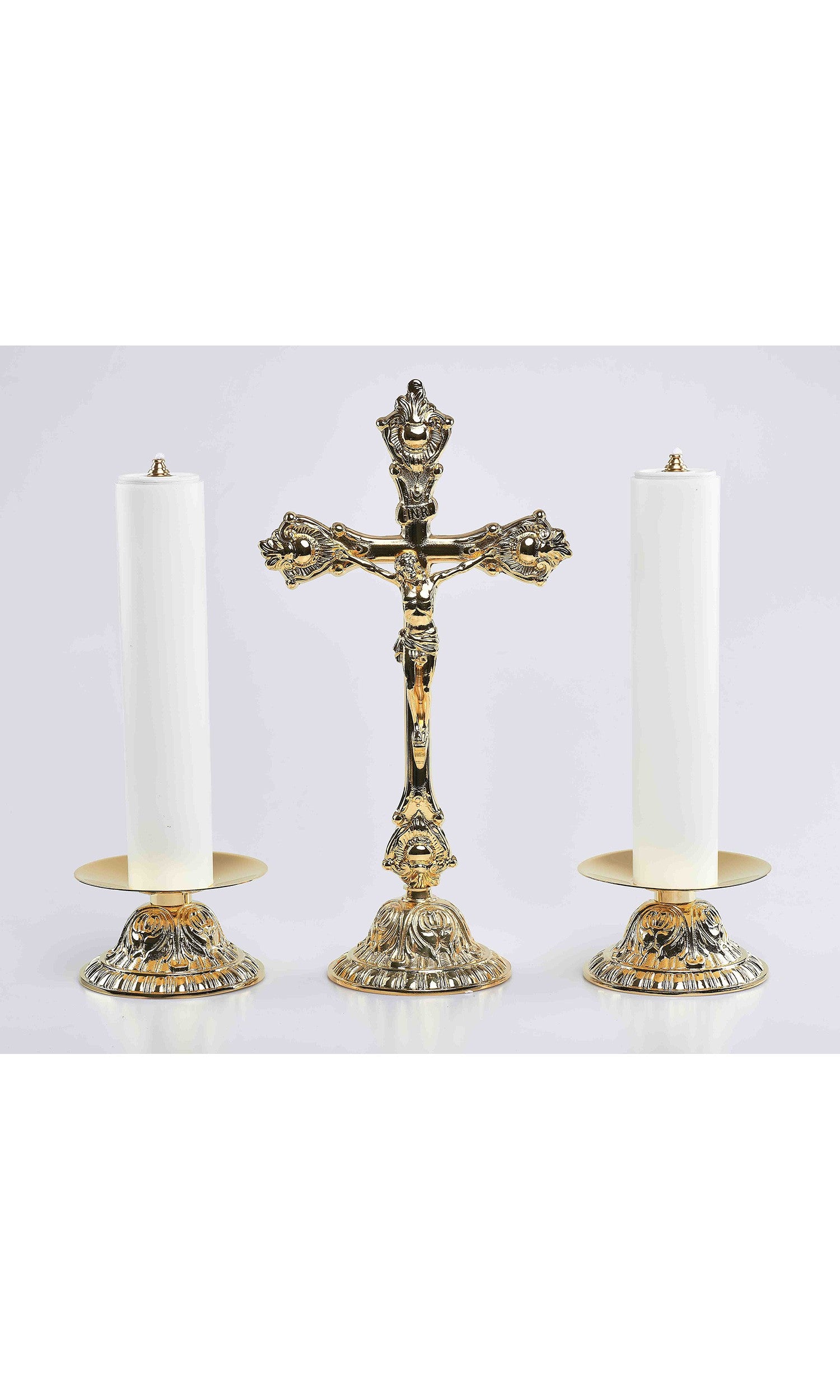 Croce su candeliere base decorata