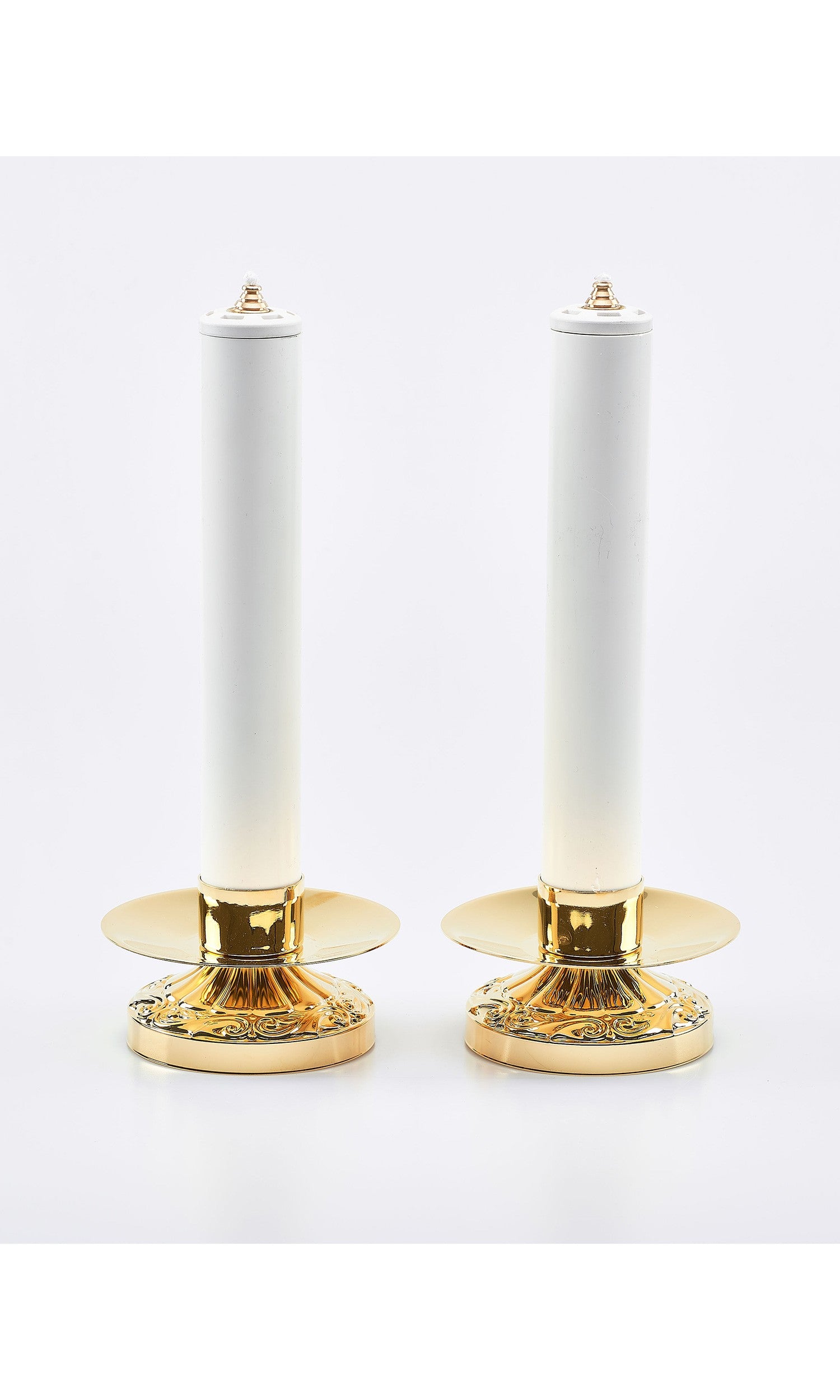 Coppia di candelieri con finte candele base semplice