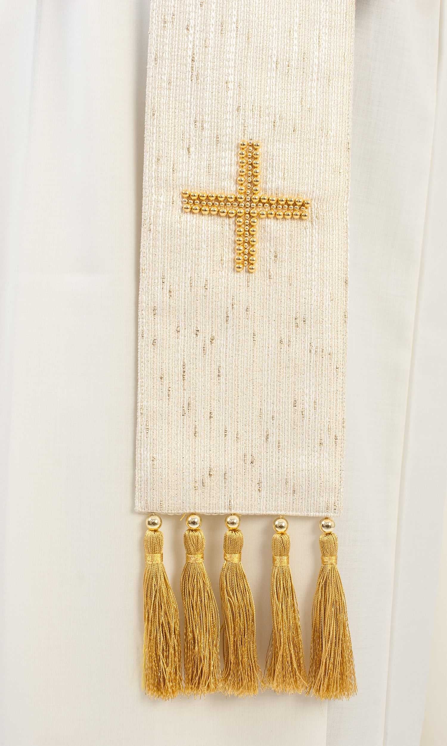 Stola per Sacerdote Lana/Seta con Croci Realizzate a Mano