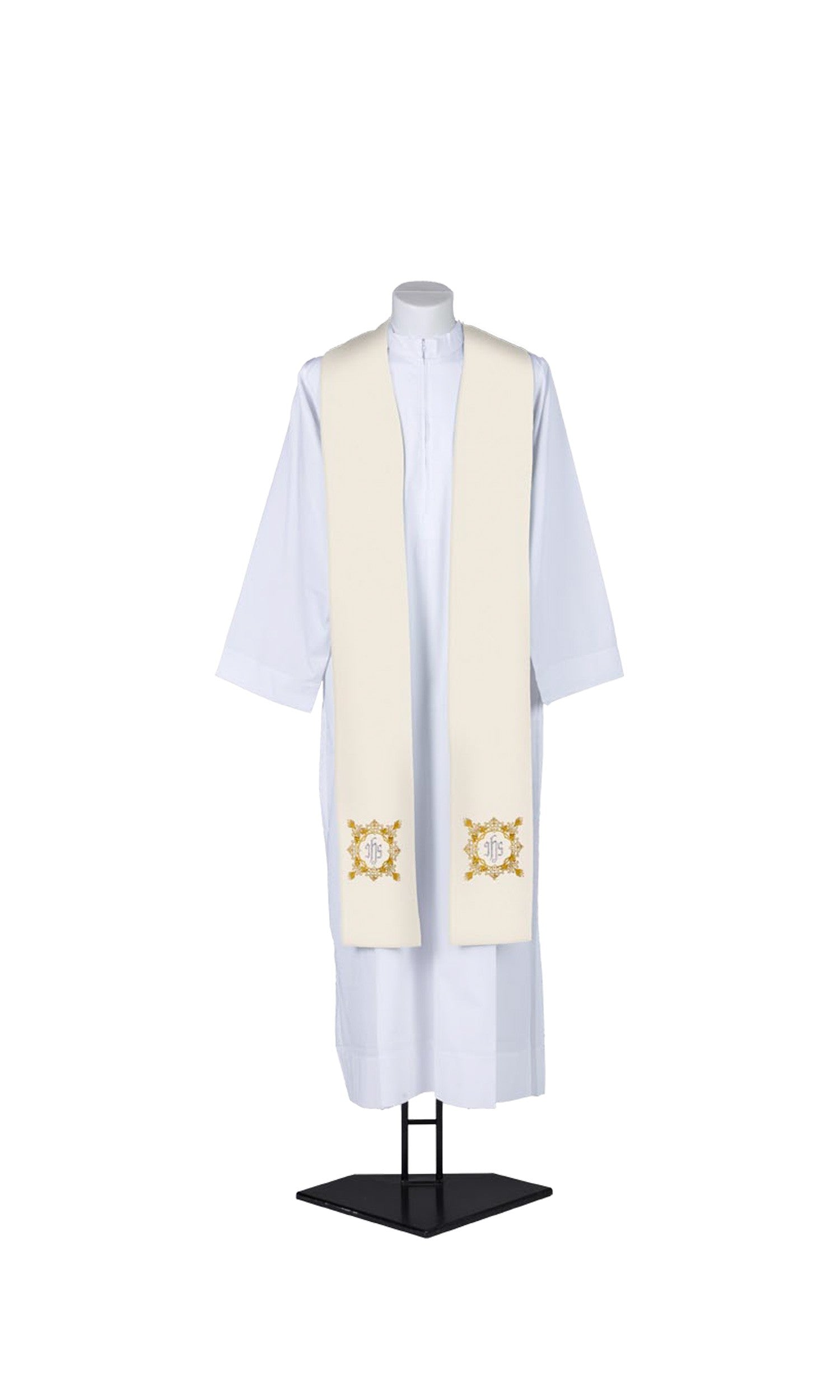 Stola per Sacerdote con Ricamo IHS (Colori Liturgici Disponibili)