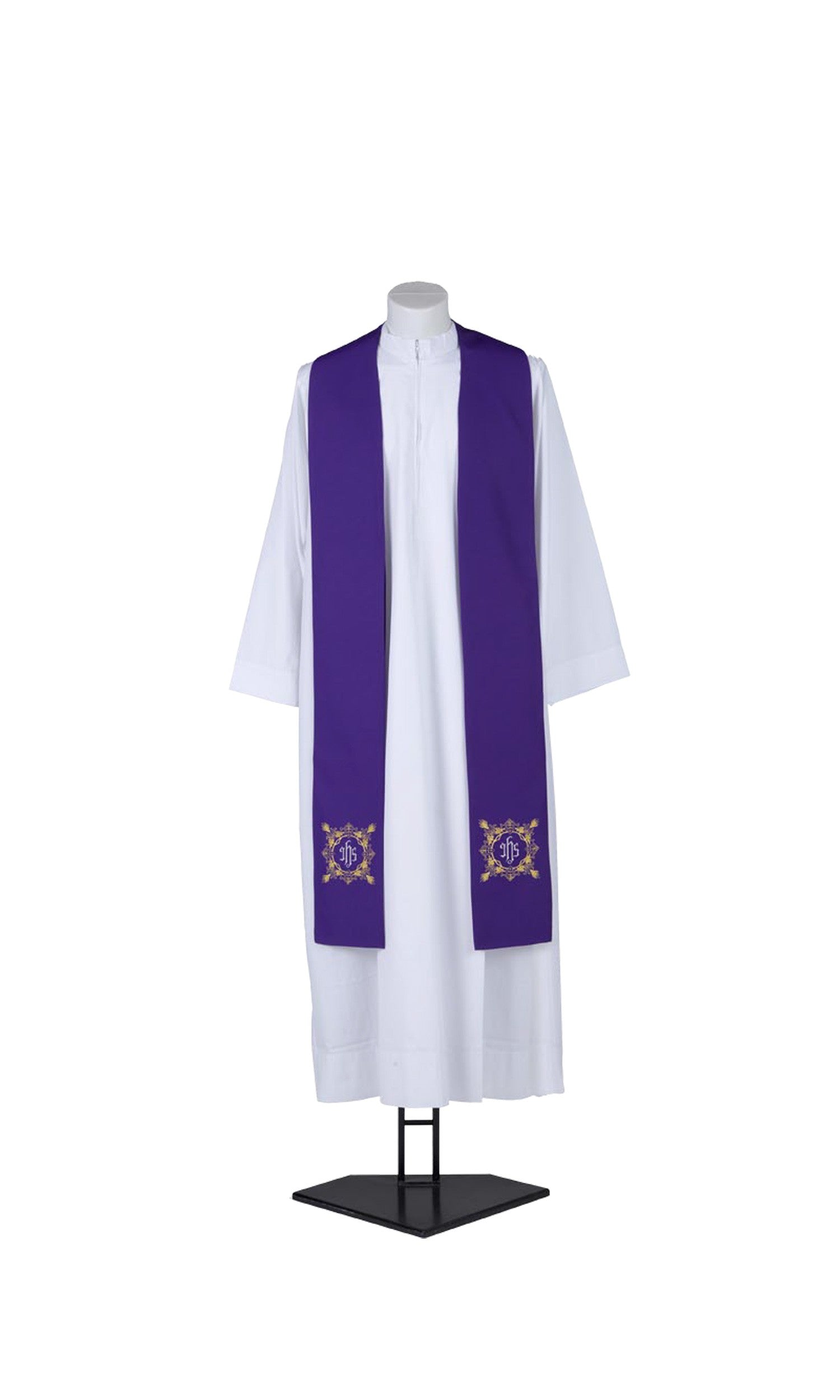 Stola per Sacerdote con Ricamo IHS (Colori Liturgici Disponibili)