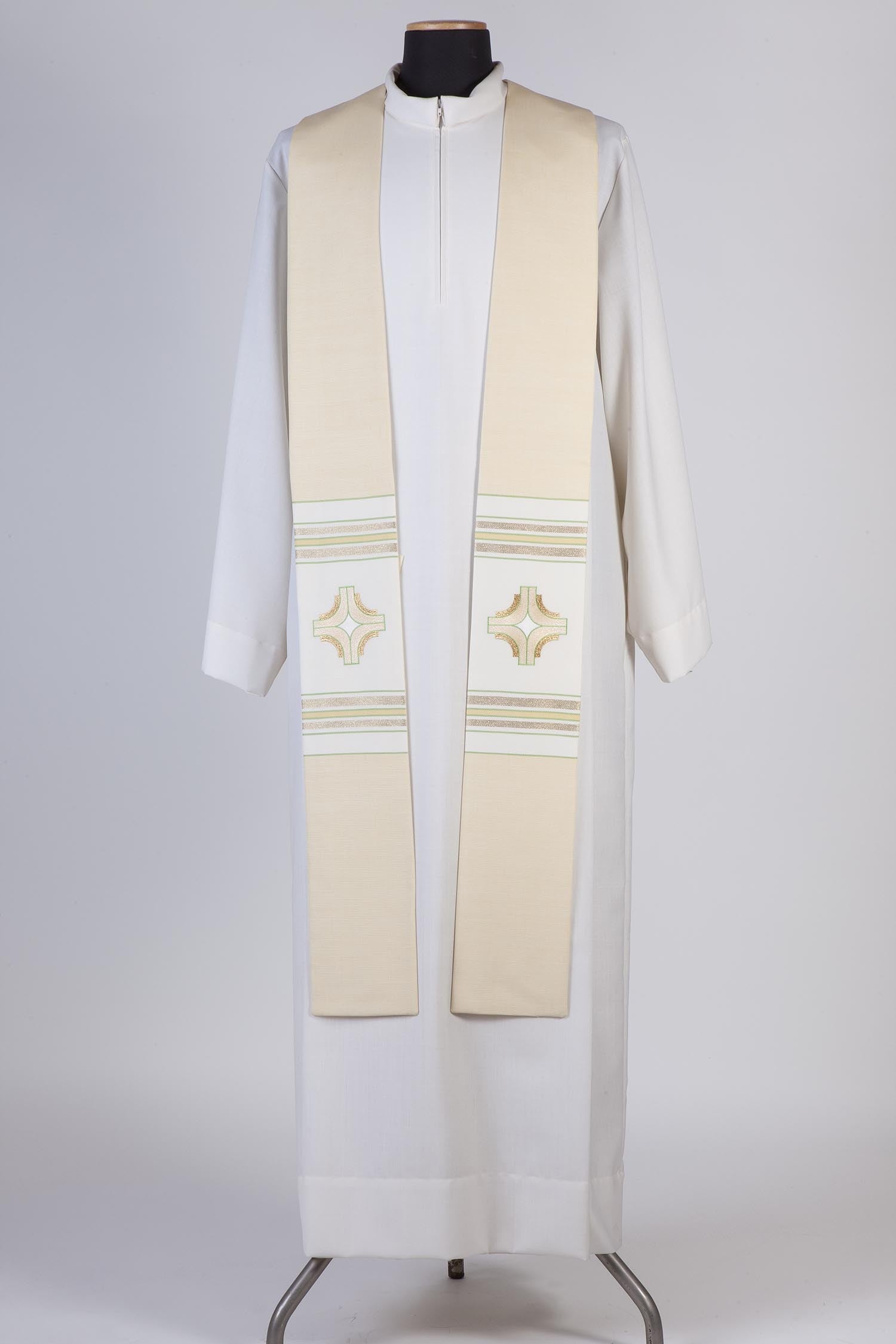 Stola per Sacerdote Lana e Seta con Ricamo Croci (Colori Liturgici Disponibili)