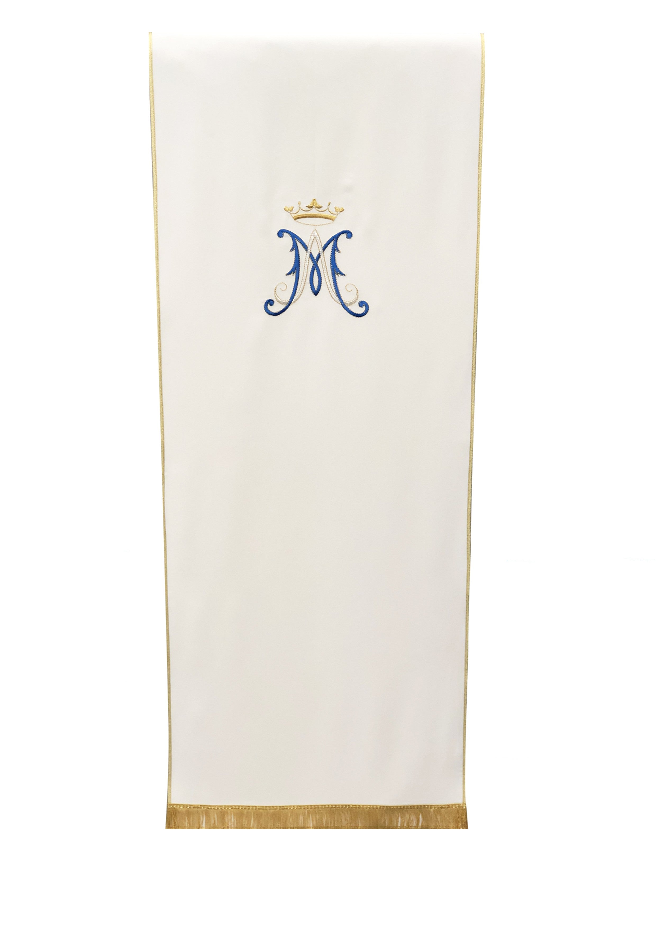 Coprileggio Liturgico bianco con monogramma mariano in poliestere