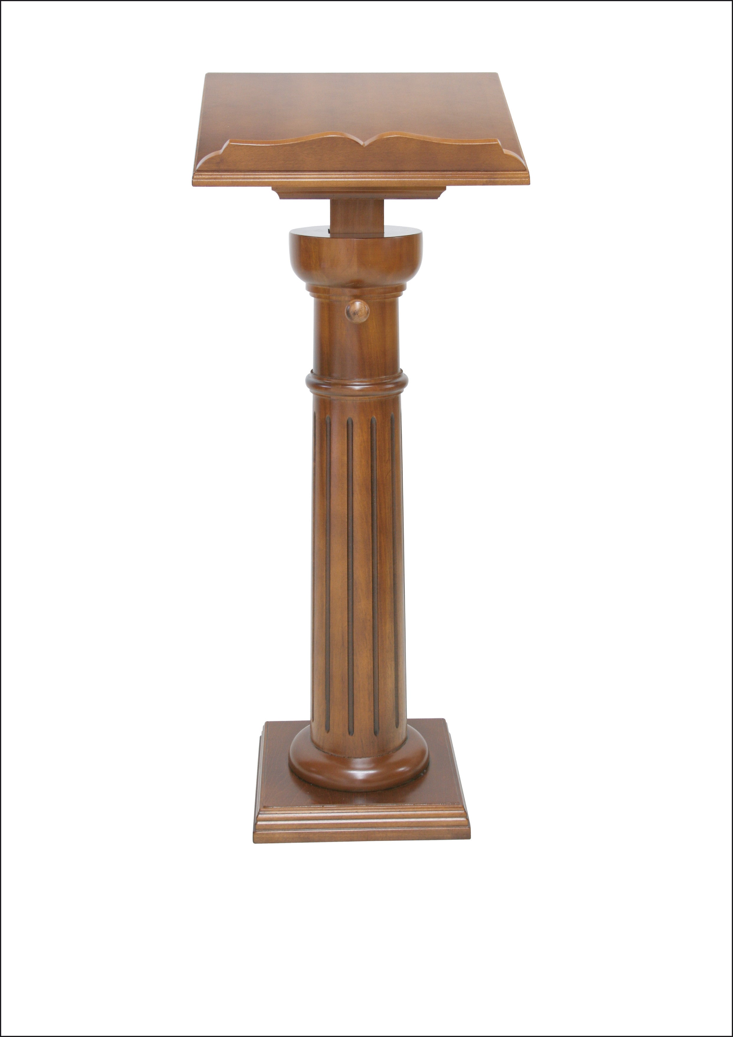 Leggio a stelo Colonna stile impero in Legno Noce Base quadrata