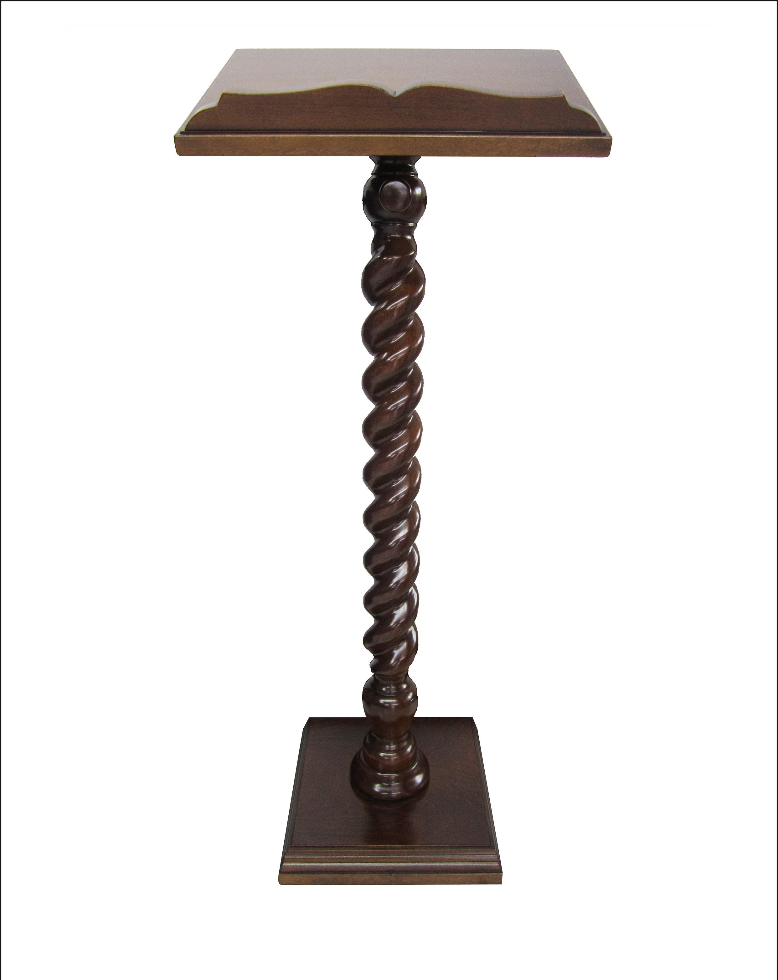 Leggio a stelo Legno Massello Colonna ritorta Colore noce scuro