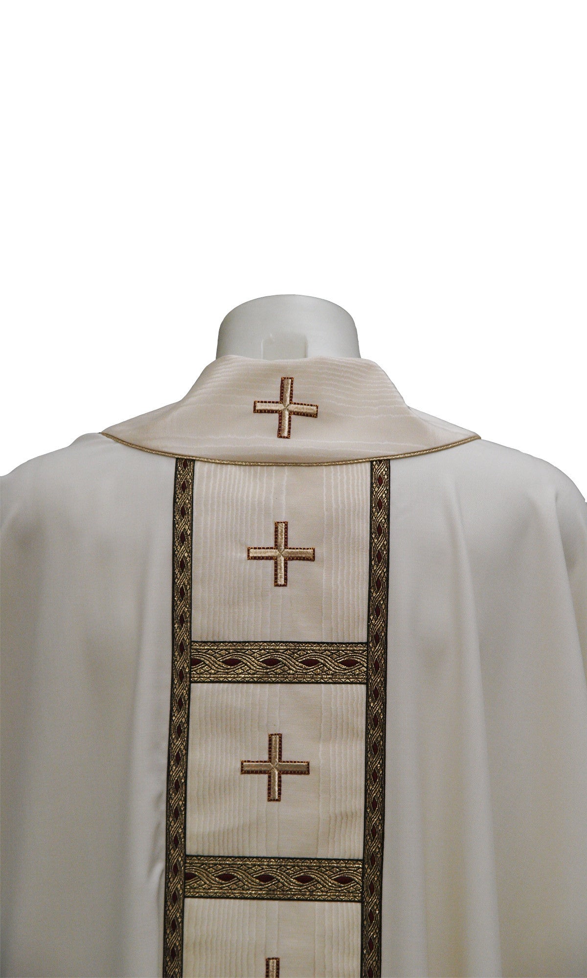 Casula da prete Artigianale in Lana con stolone 7 croci Oro e Bronzo