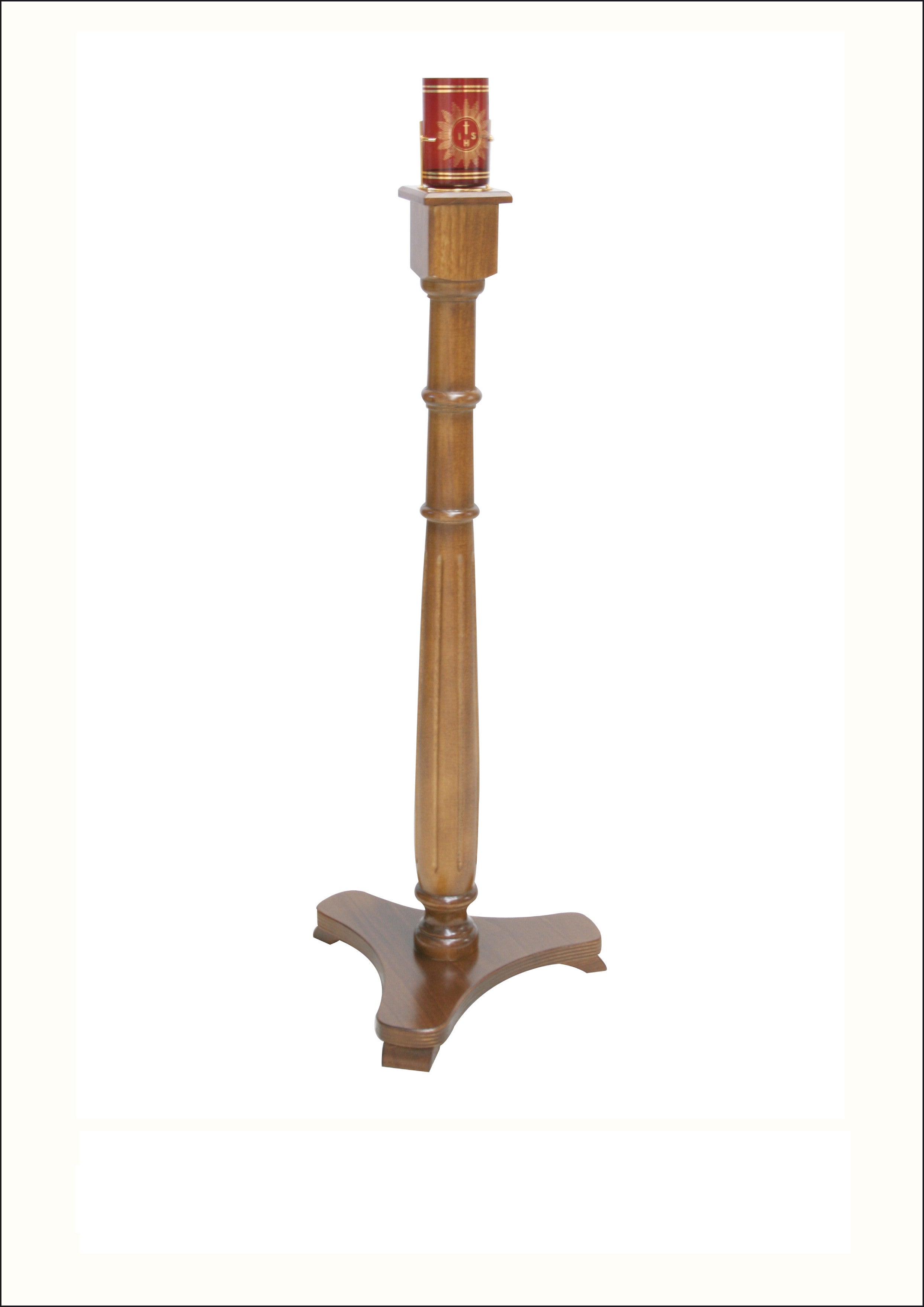 Colonna lampada Santissimo in Legno Massello