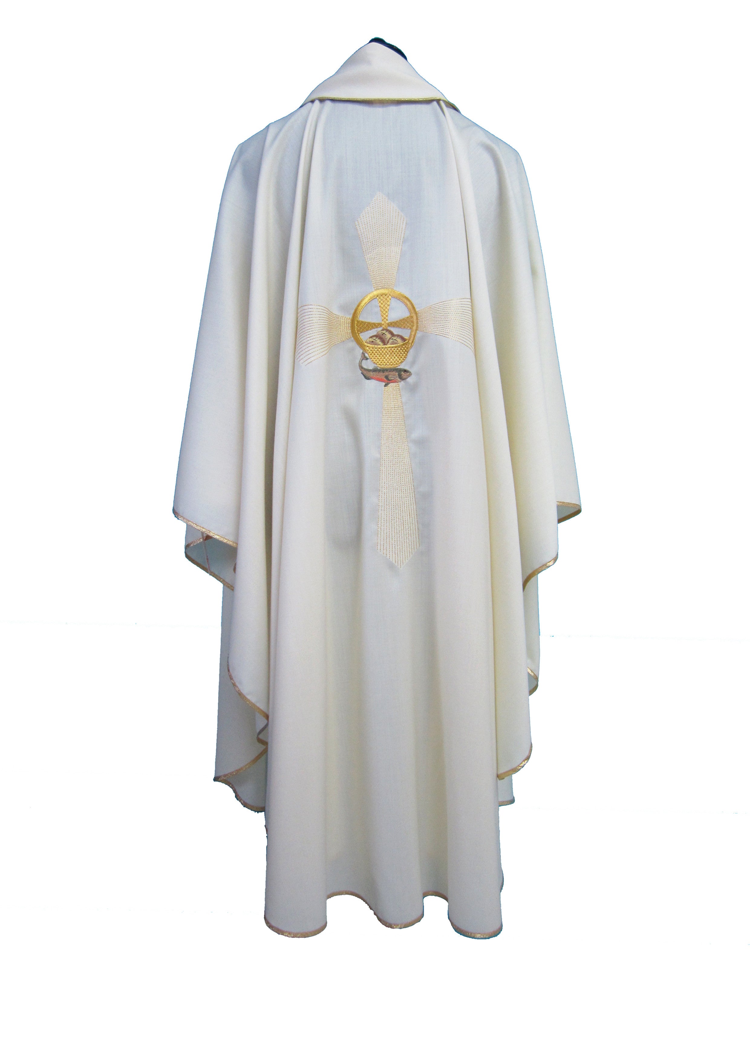 Casula bianca fonte sacra e croce- Vebi Confezioni
