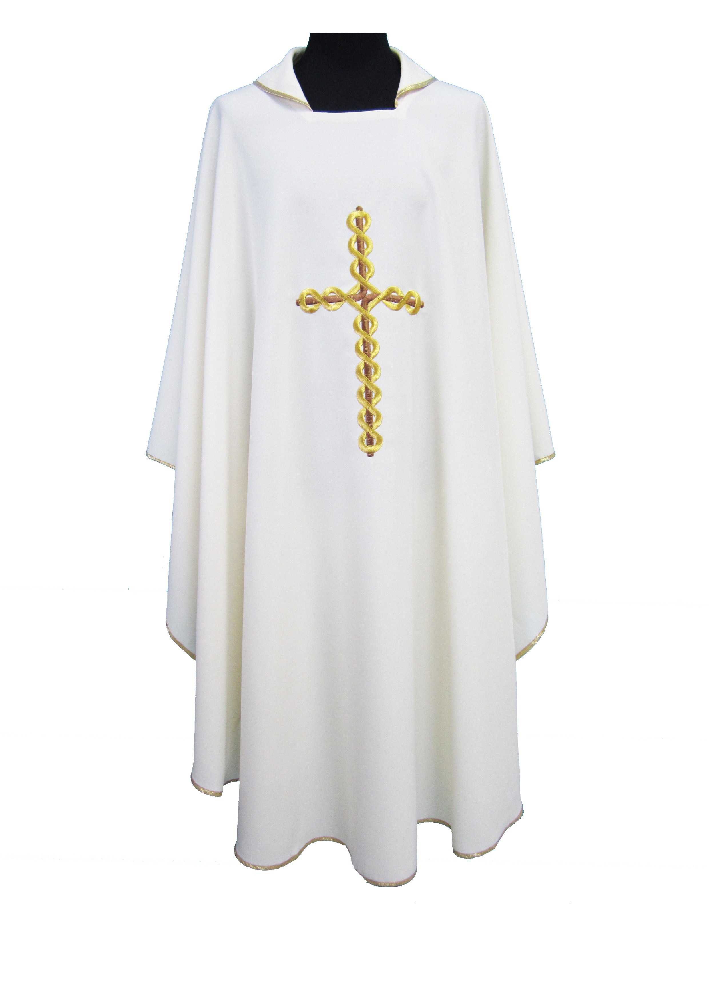 Casula Liturgica  Design semplice in Poliestere con ricamo croce
