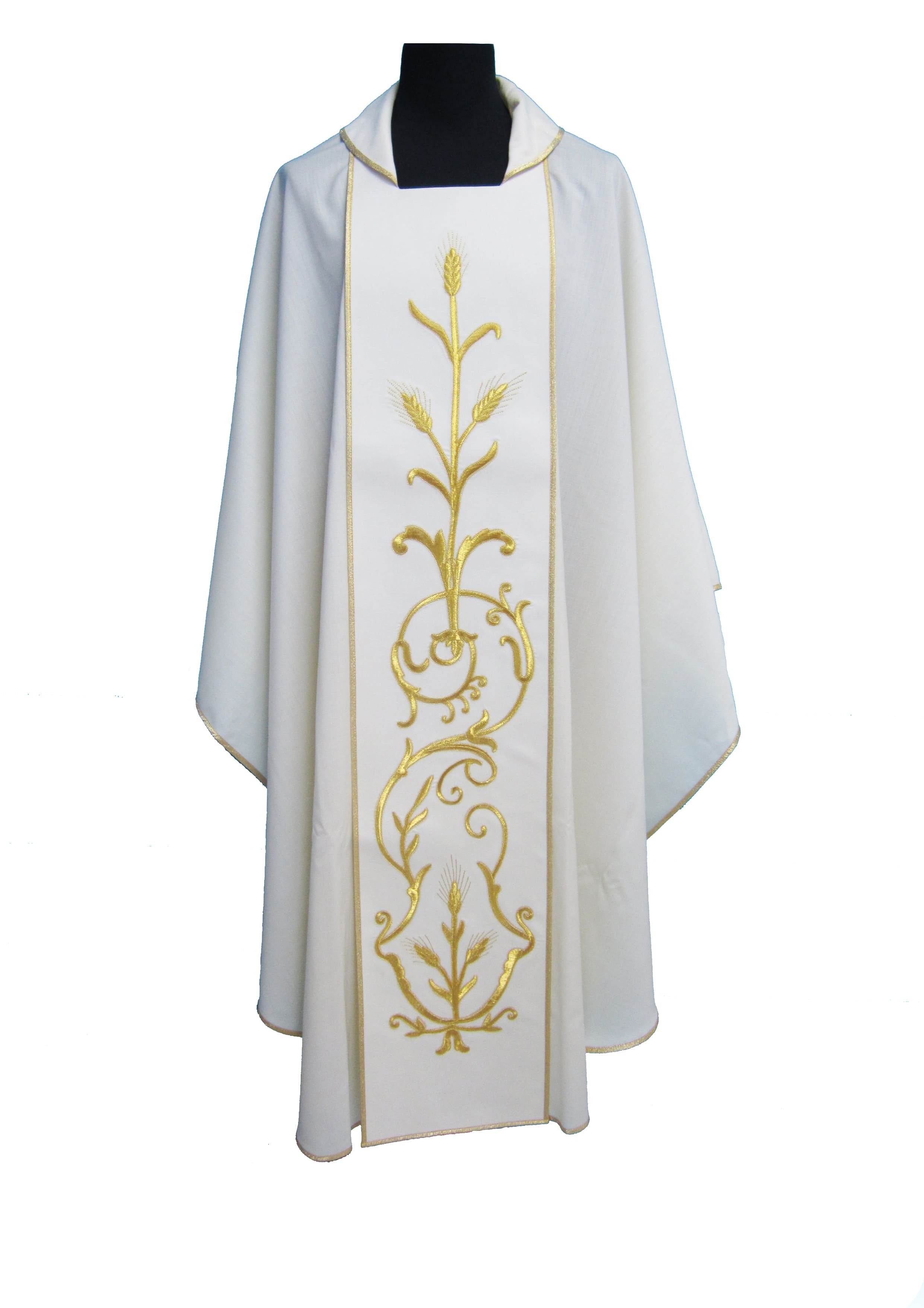 Casula per sacerdote in Lana stolone con spiga e volute barocche