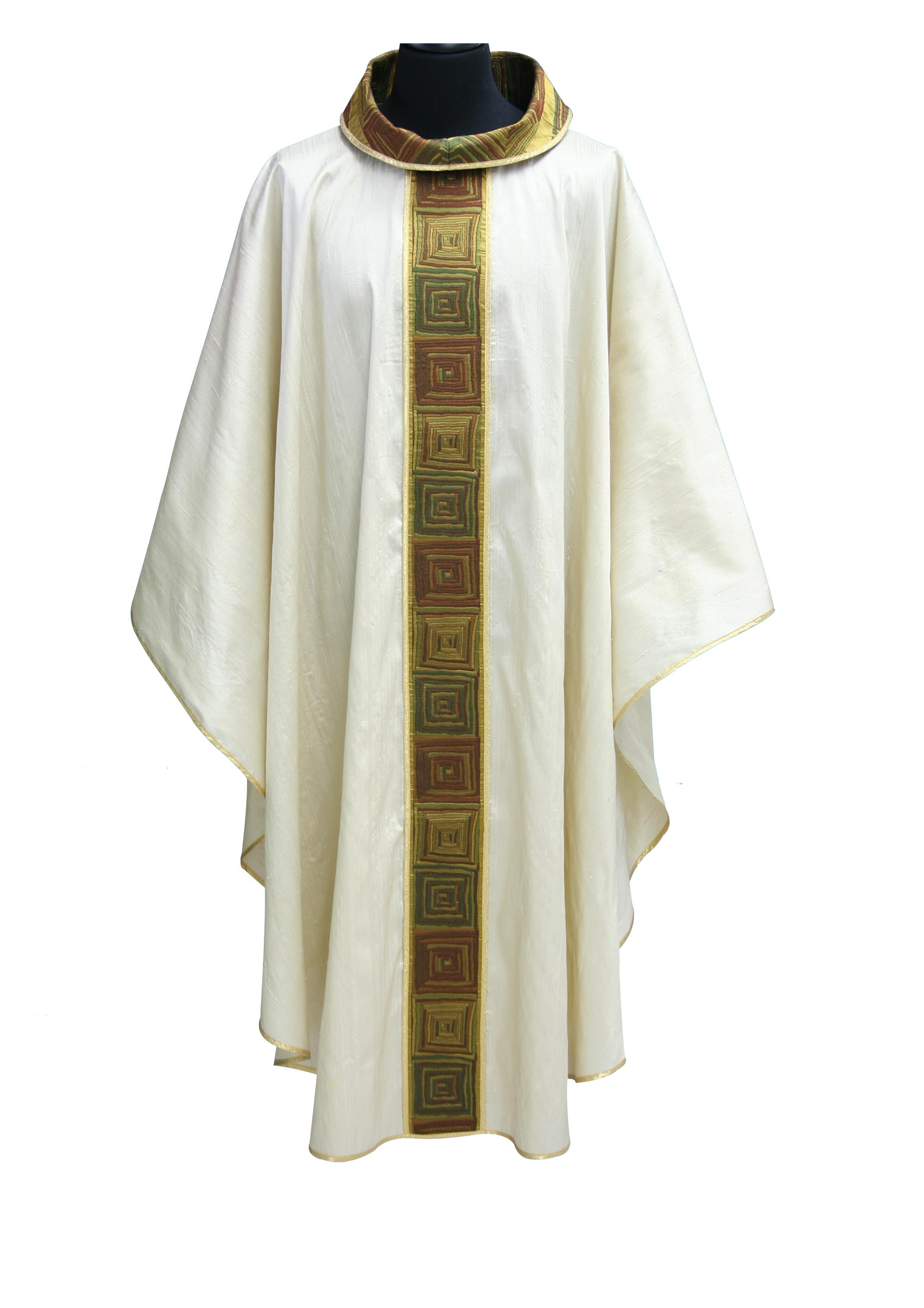 Casula Liturgica in seta con stolone stampato Oro Antico