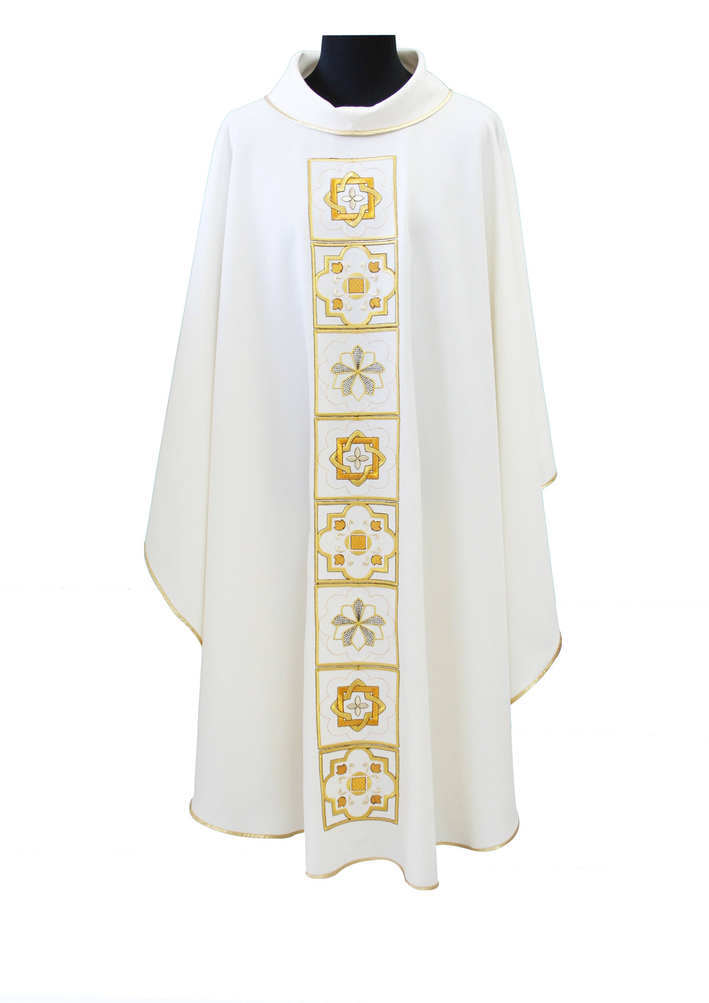 Casula Liturgica in poliestere Ricamo forme geometriche oro e Argento