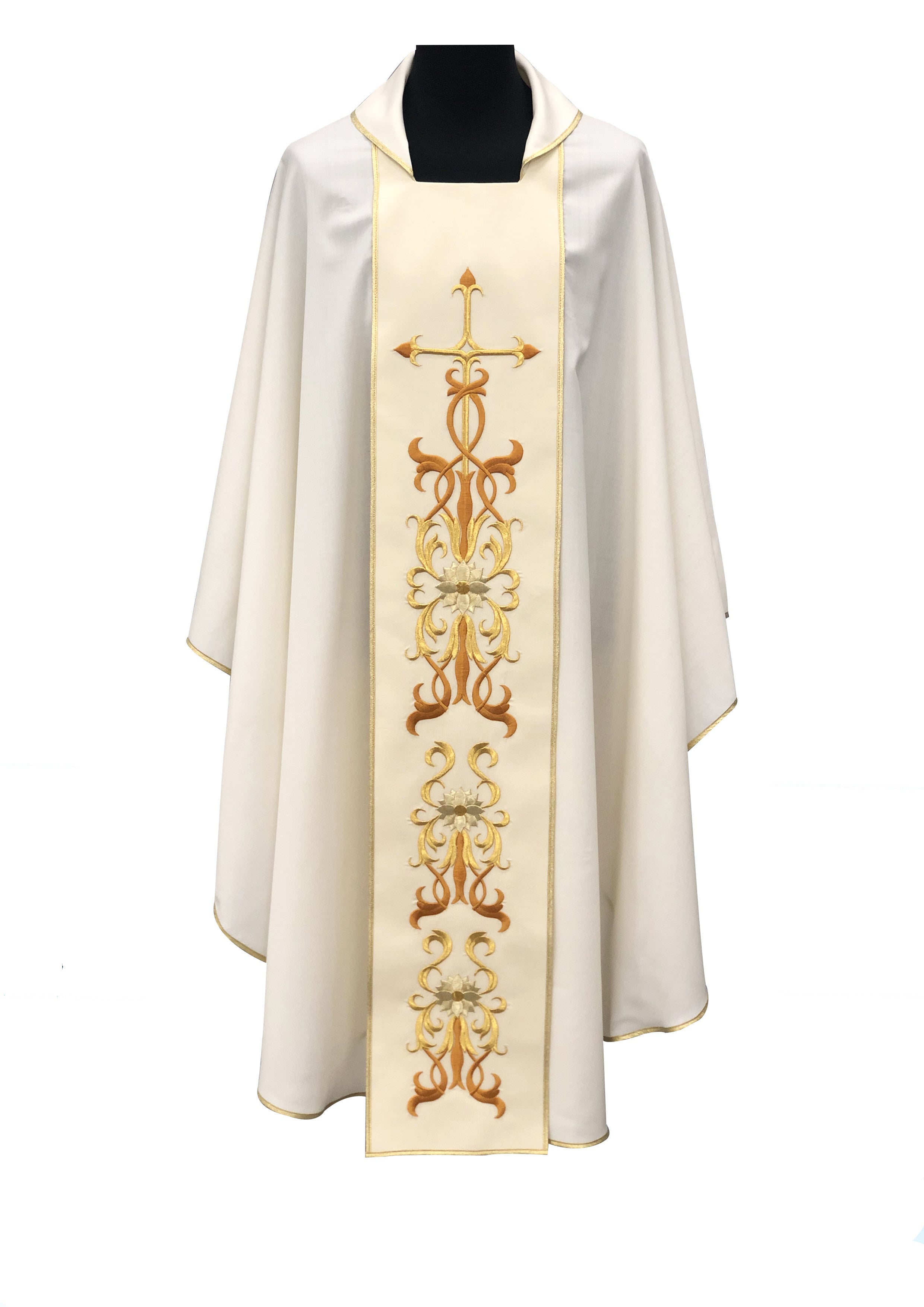 Casula Liturgica avorio con stolone ricamato