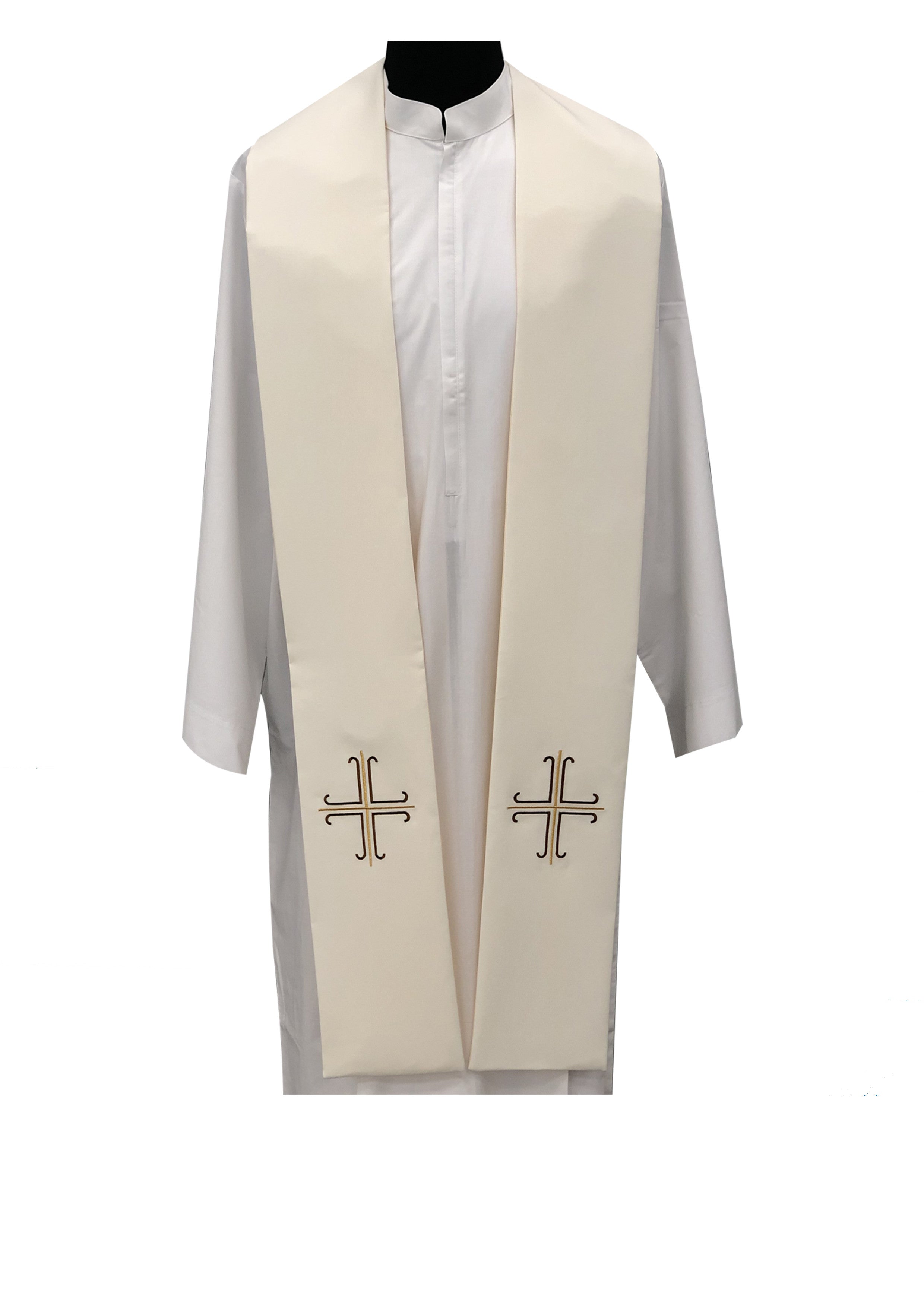 Stola per Sacerdote con Ricamo Croci (Colori Liturgici Disponibili)