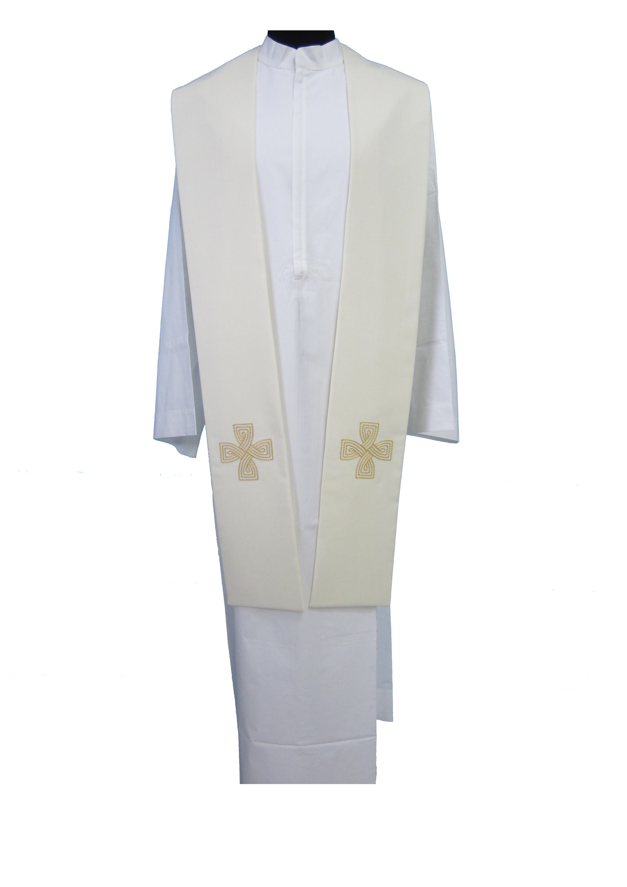 Stola per Sacerdote Ricamo Croci Oro (Colori Liturgici Disponibili)