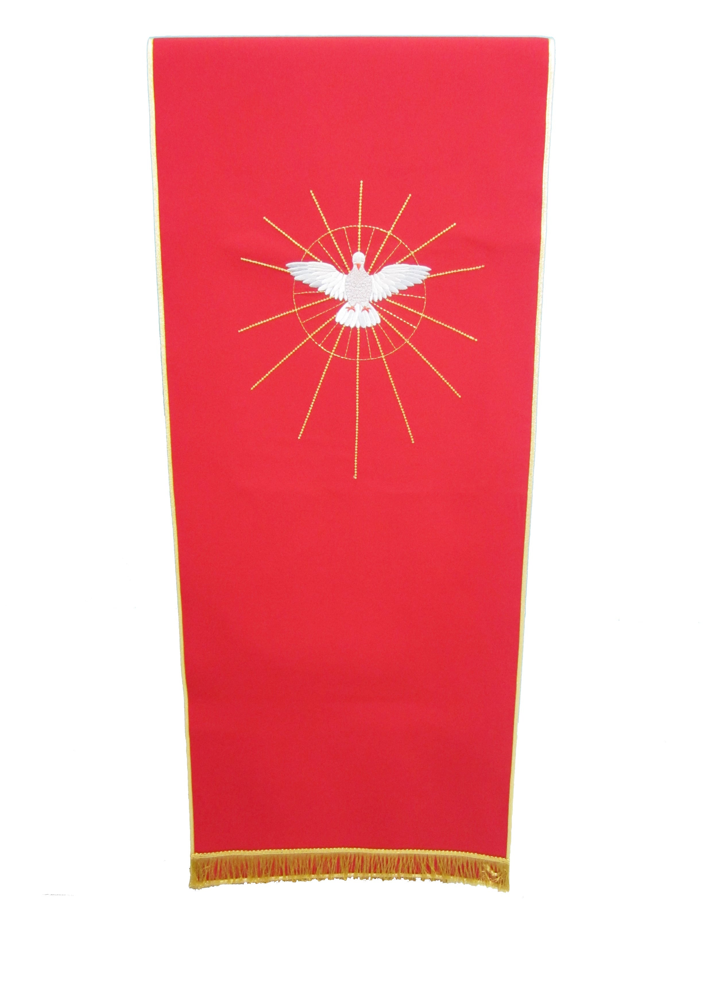 Coprileggio Liturgico rosso con Colomba in tela poliestere