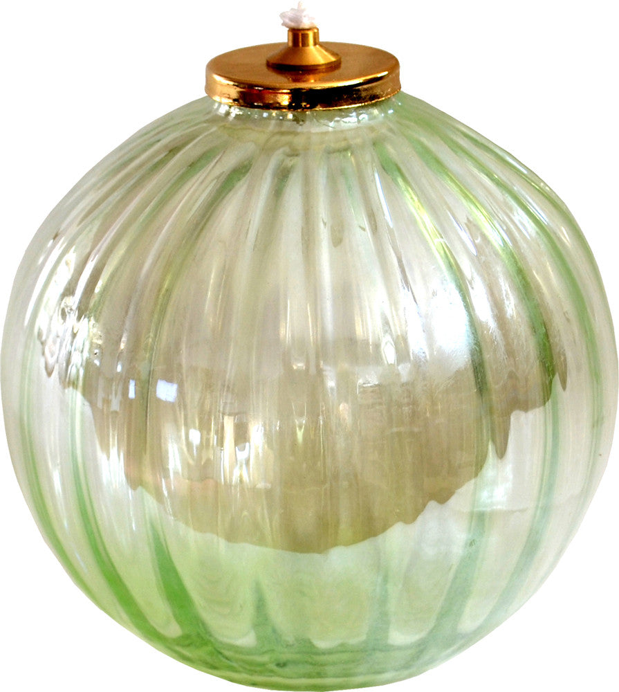 Lampada in vetro media colorata per cera liquida (Altezza 12 x 11 cm)