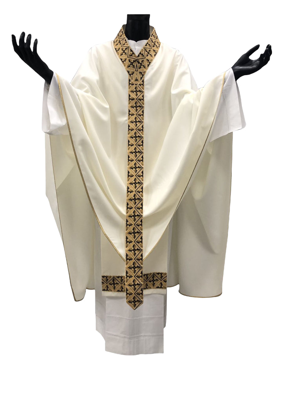 Casula Bizantina Stolone Oro Croci (Colori Liturgici, Rosa, Morello e Nero)
