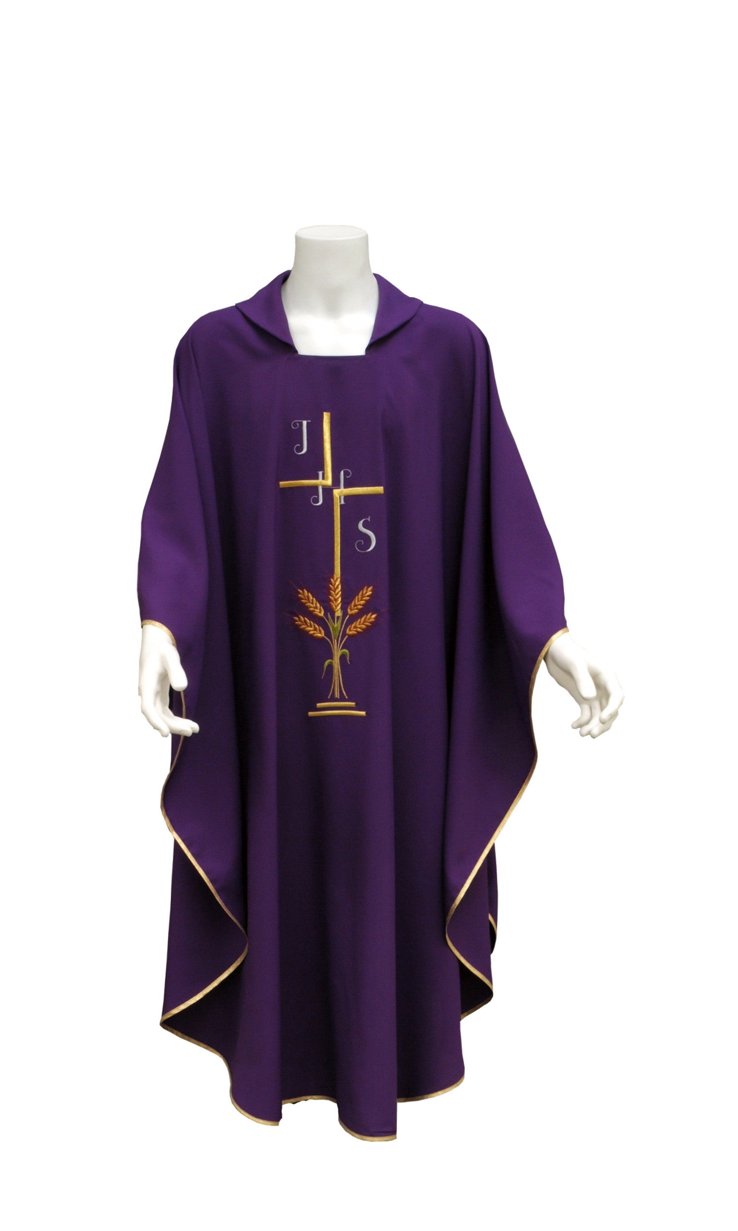 Casula con Ricamo Spiga e Uva in Poliestere 100% (Colori Liturgici Disponibili)