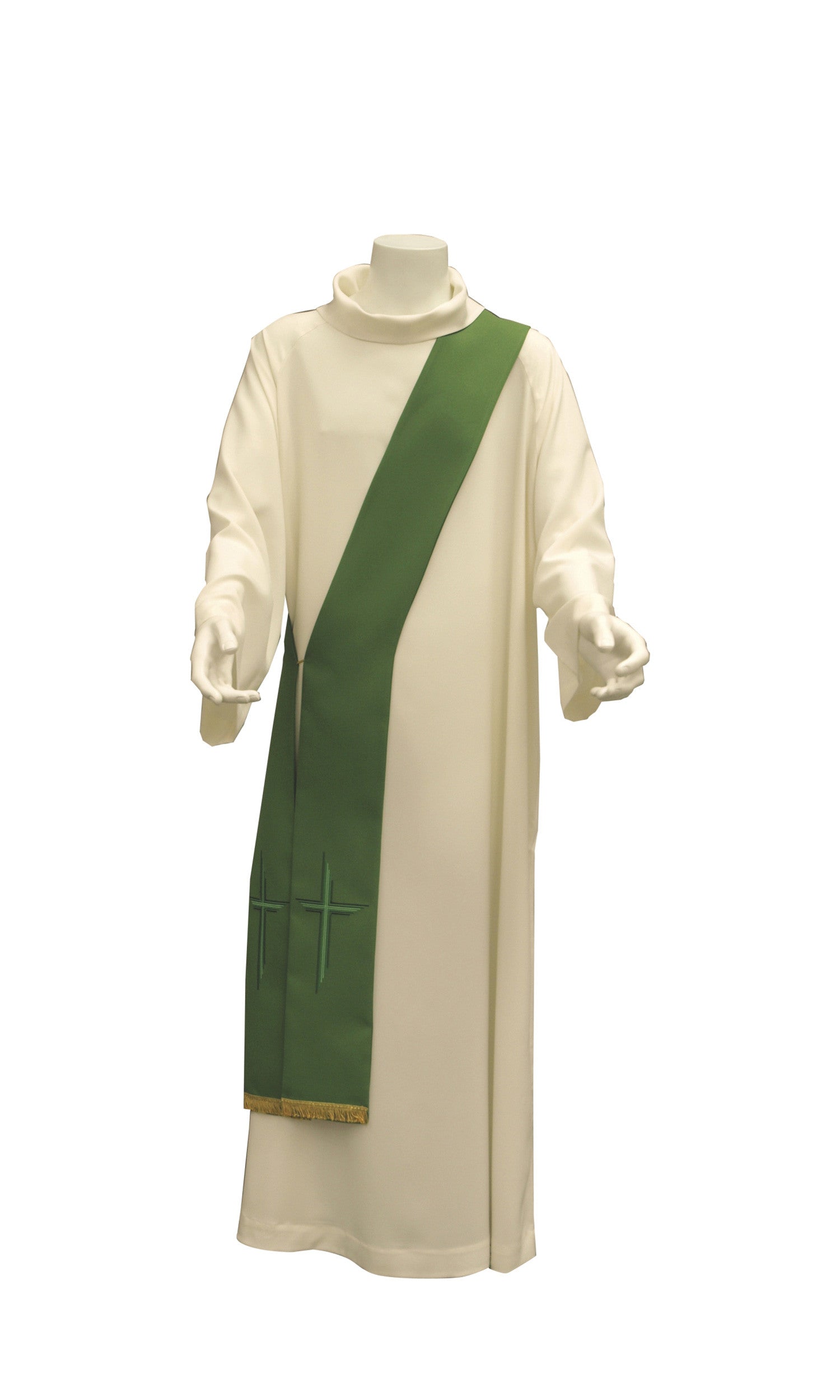 Stola Diaconale con Ricamo Croce (Colori Liturgici, Rosa Disponibili)
