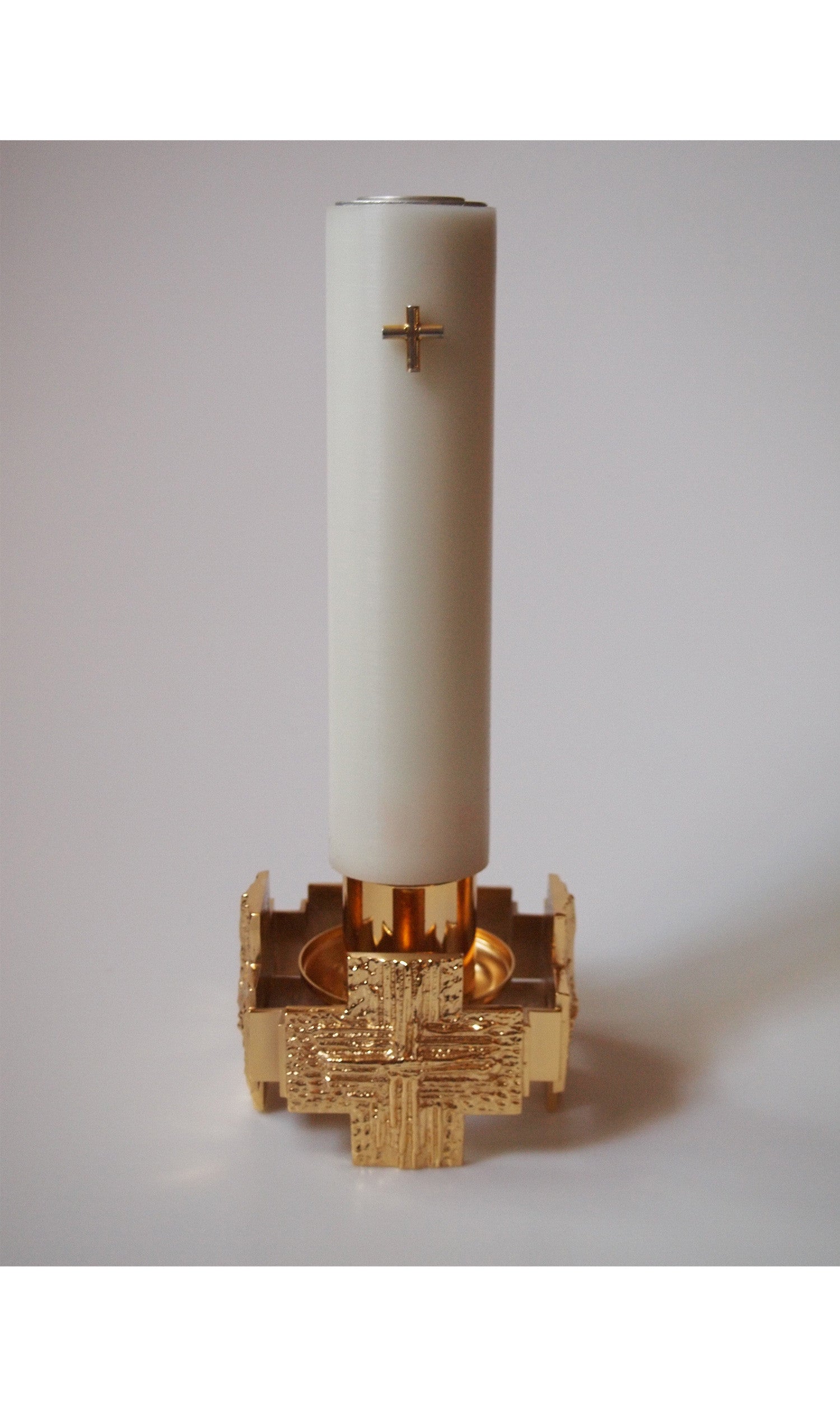 Candeliere a croce in bronzo fuso Dorato Misure 11x11cm