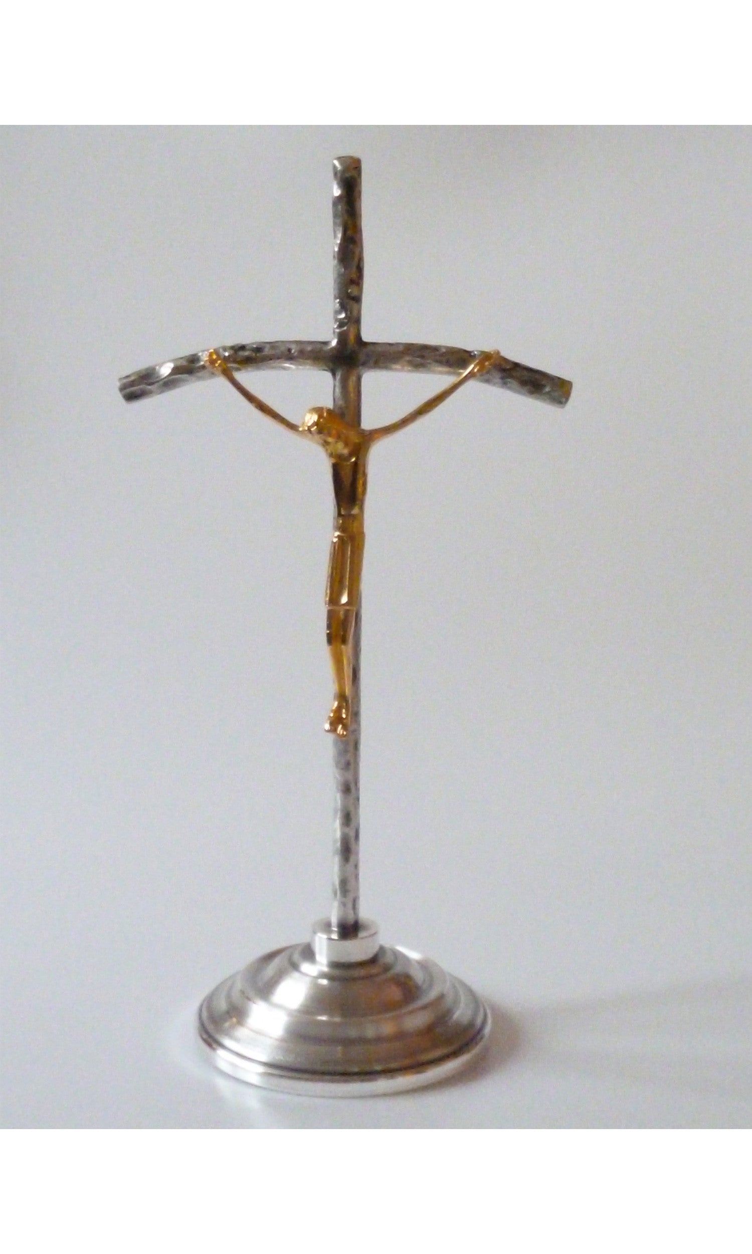 Croce da tavolo in Bronzo fuso Argento Altezza 38 cm