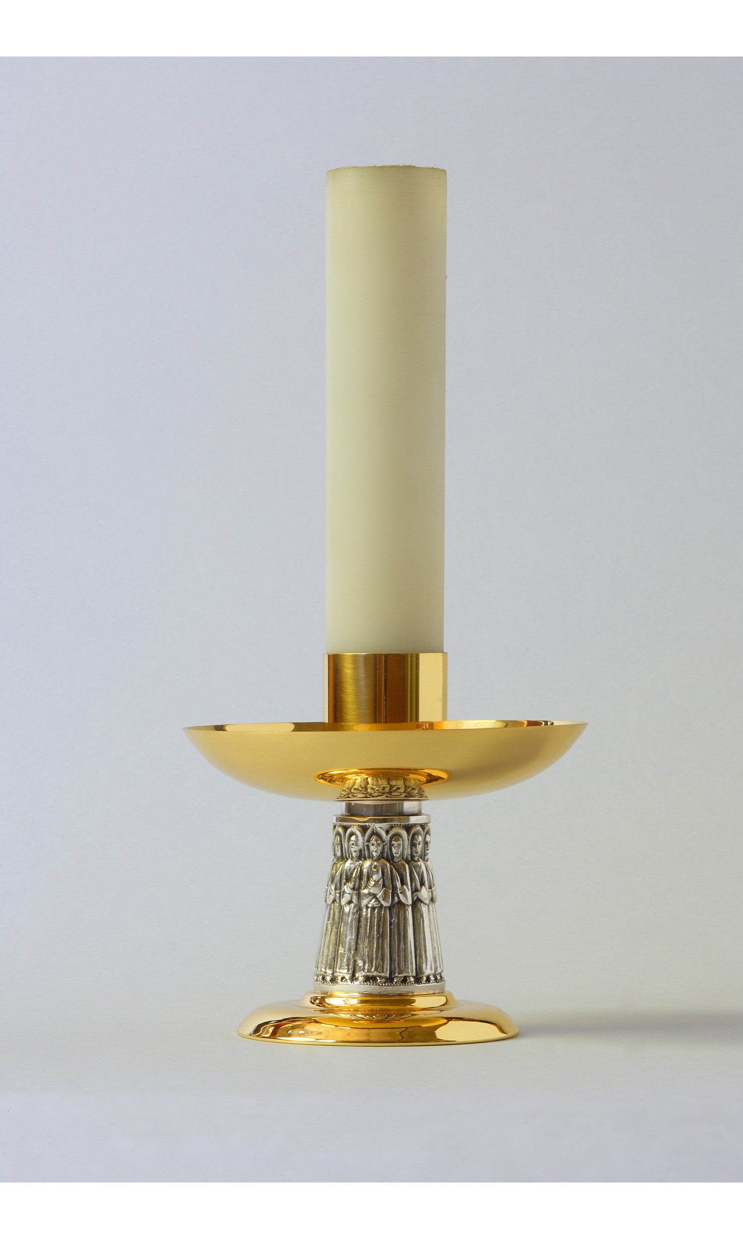 Candeliere Apostoli in Bronzo fuso Colore oro con Inserto Argento