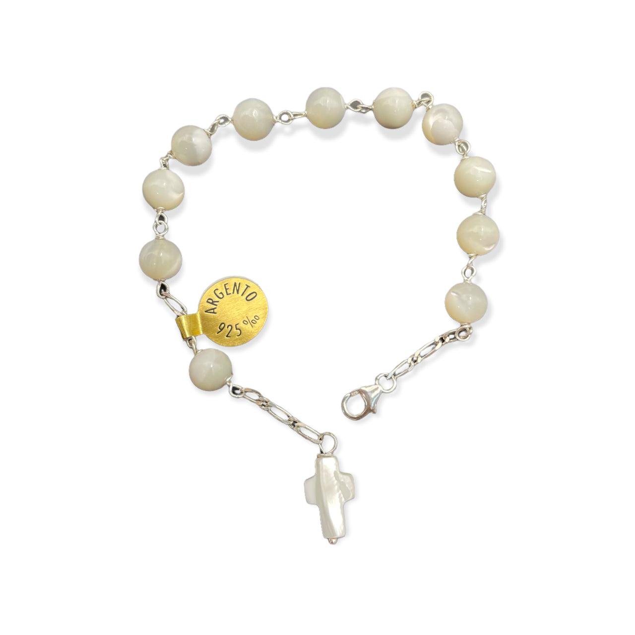 Bracciale Decina in Argento con Sfere Madreperla