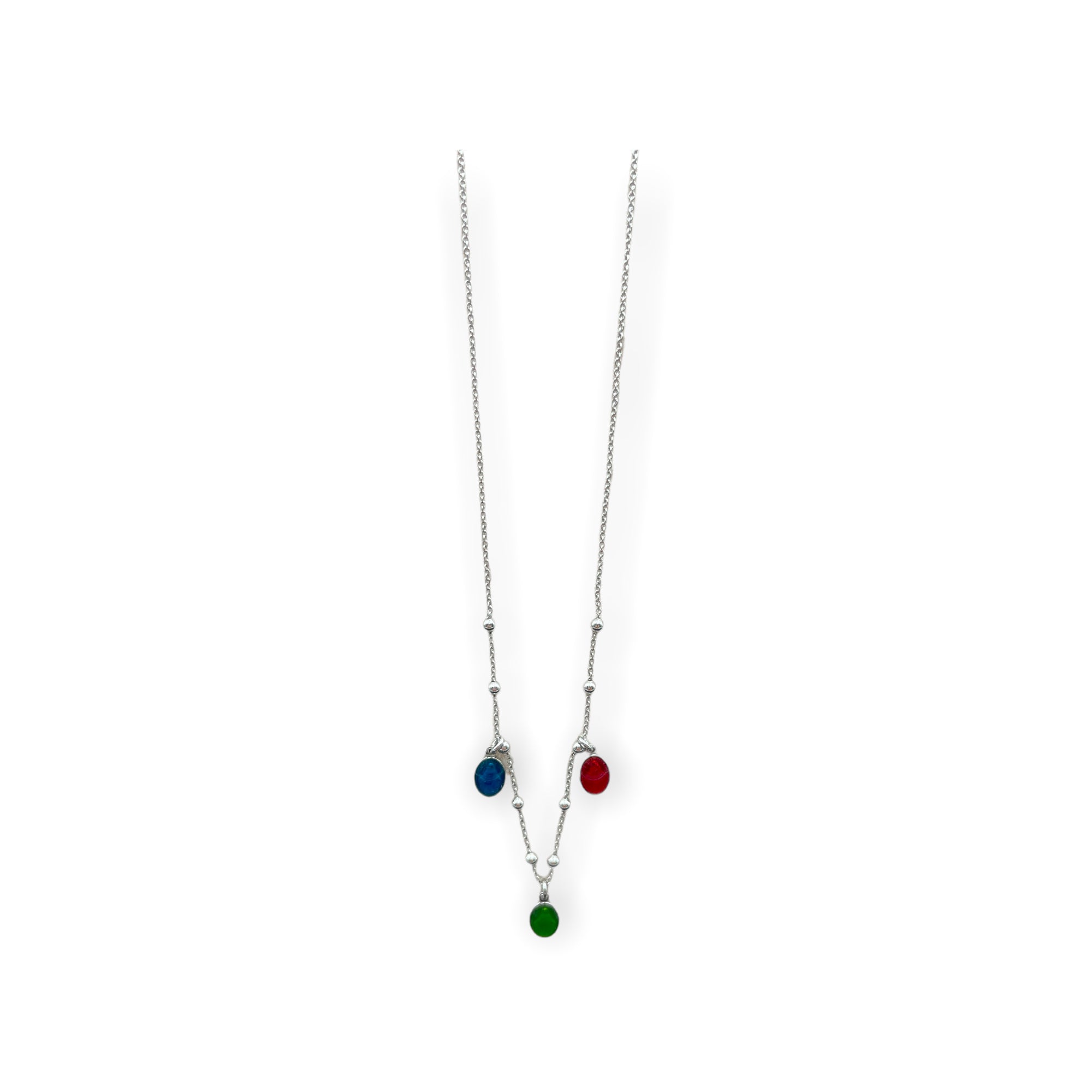 Collana in argento 925 con medagline Miracolosa smaltate