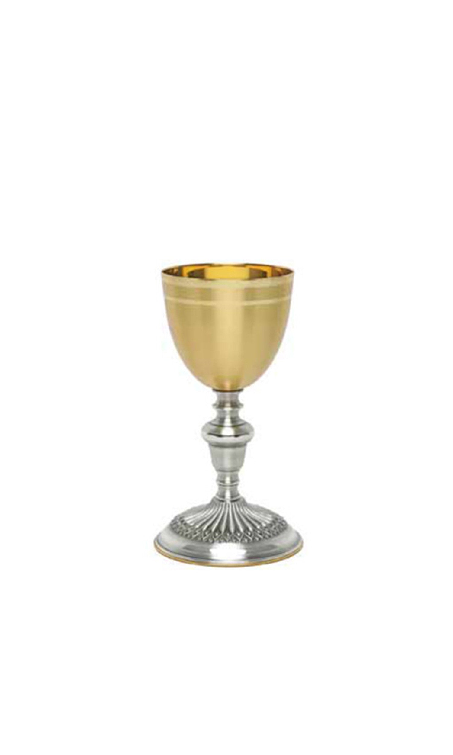 Calice da mensa Coppa Oro e Stelo Argento con cesellature