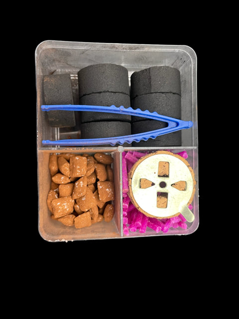 Kit carboncini e incenso alla cannella 20 gr in box trasparente