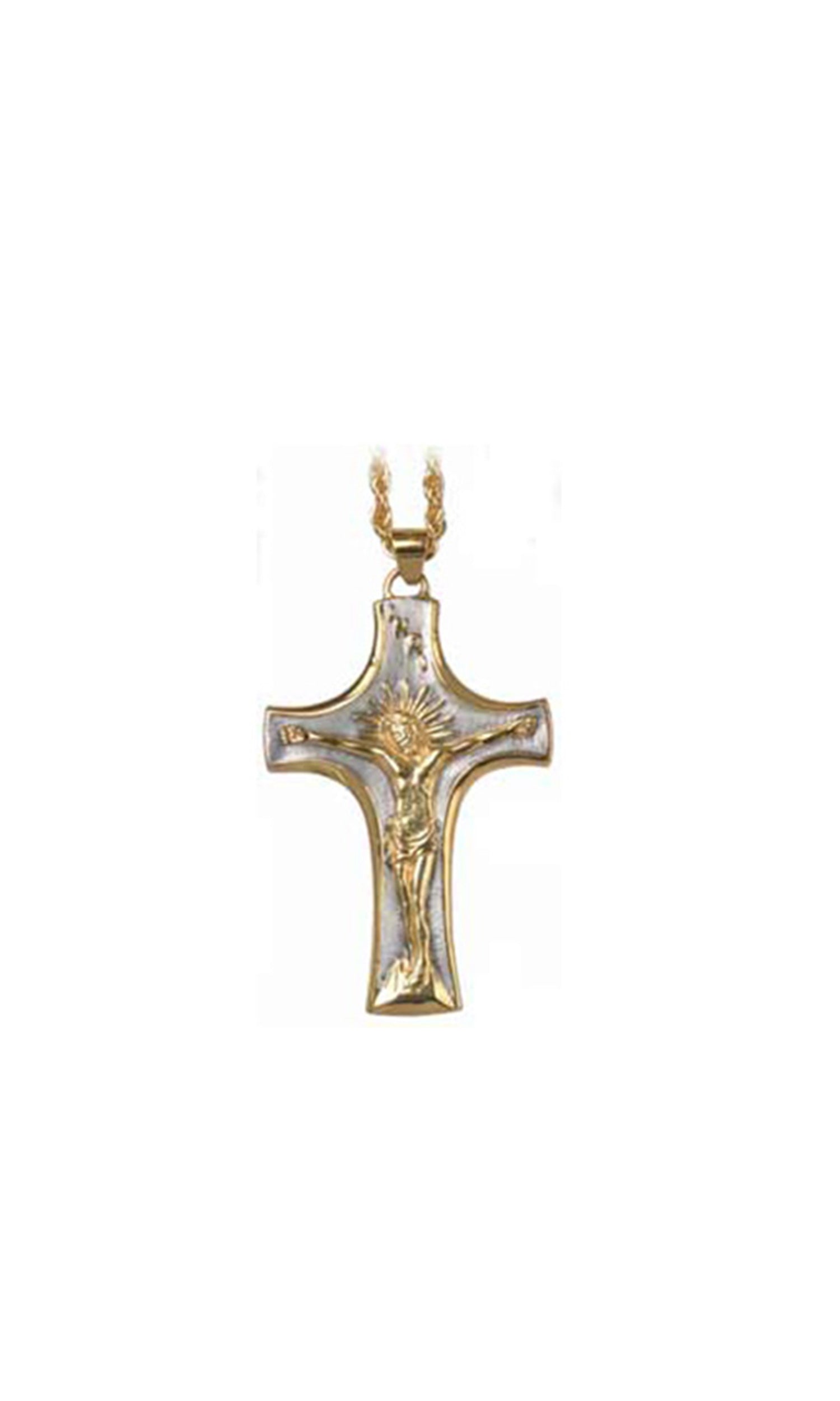 Croce pettorale in stile Bizantino con sagoma stondata 10x6 cm
