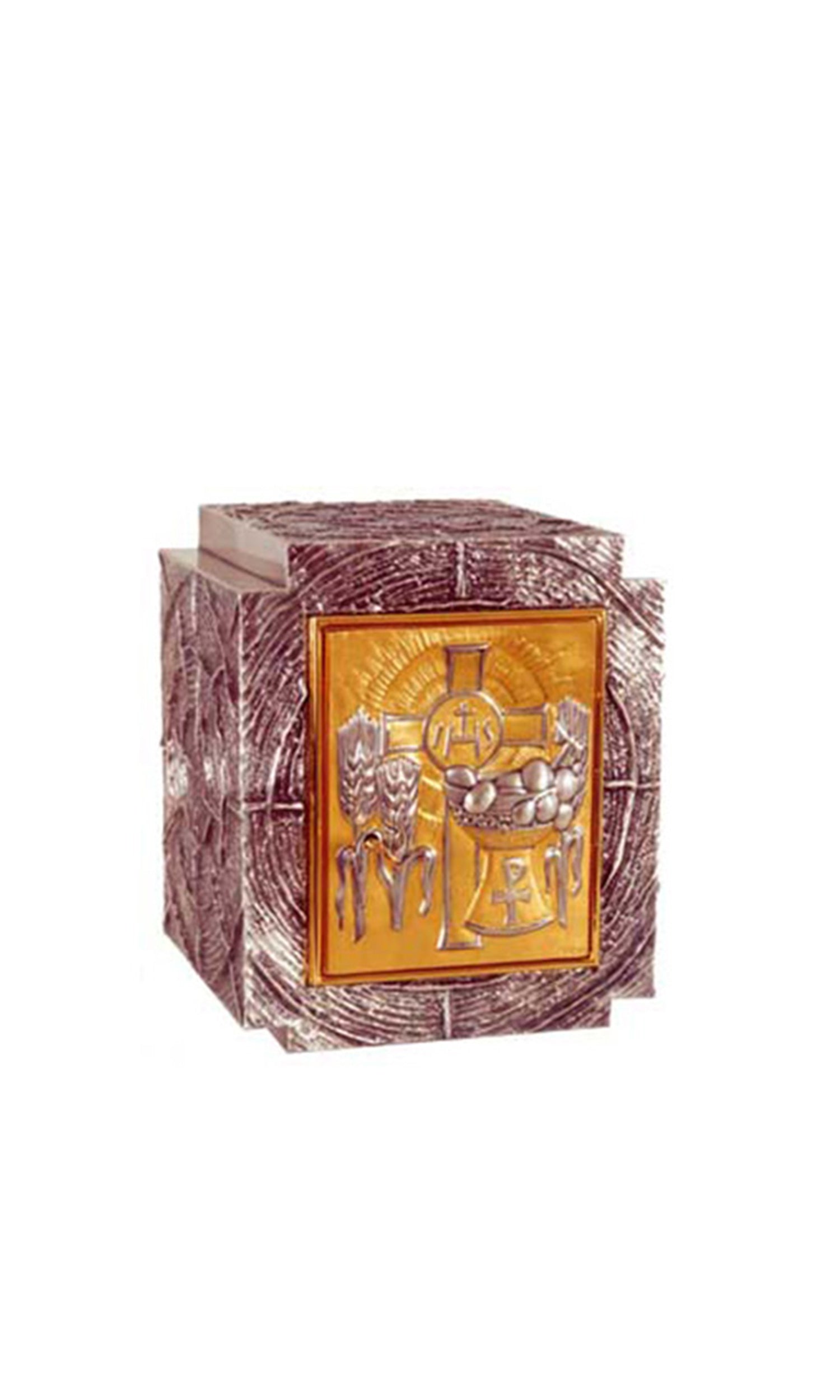Tabernacolo da mensa in Bronzo con cesellature e Bassorilievo