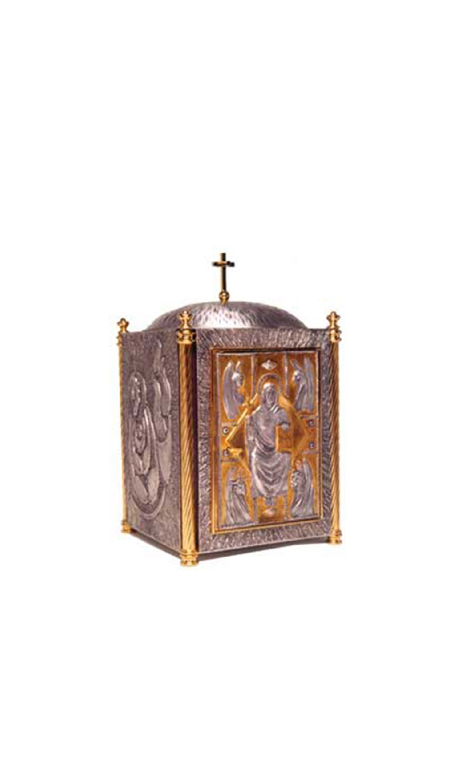 Tabernacolo in Bronzo con Cupola Croce e Bassorilievo Altezza 62 cm