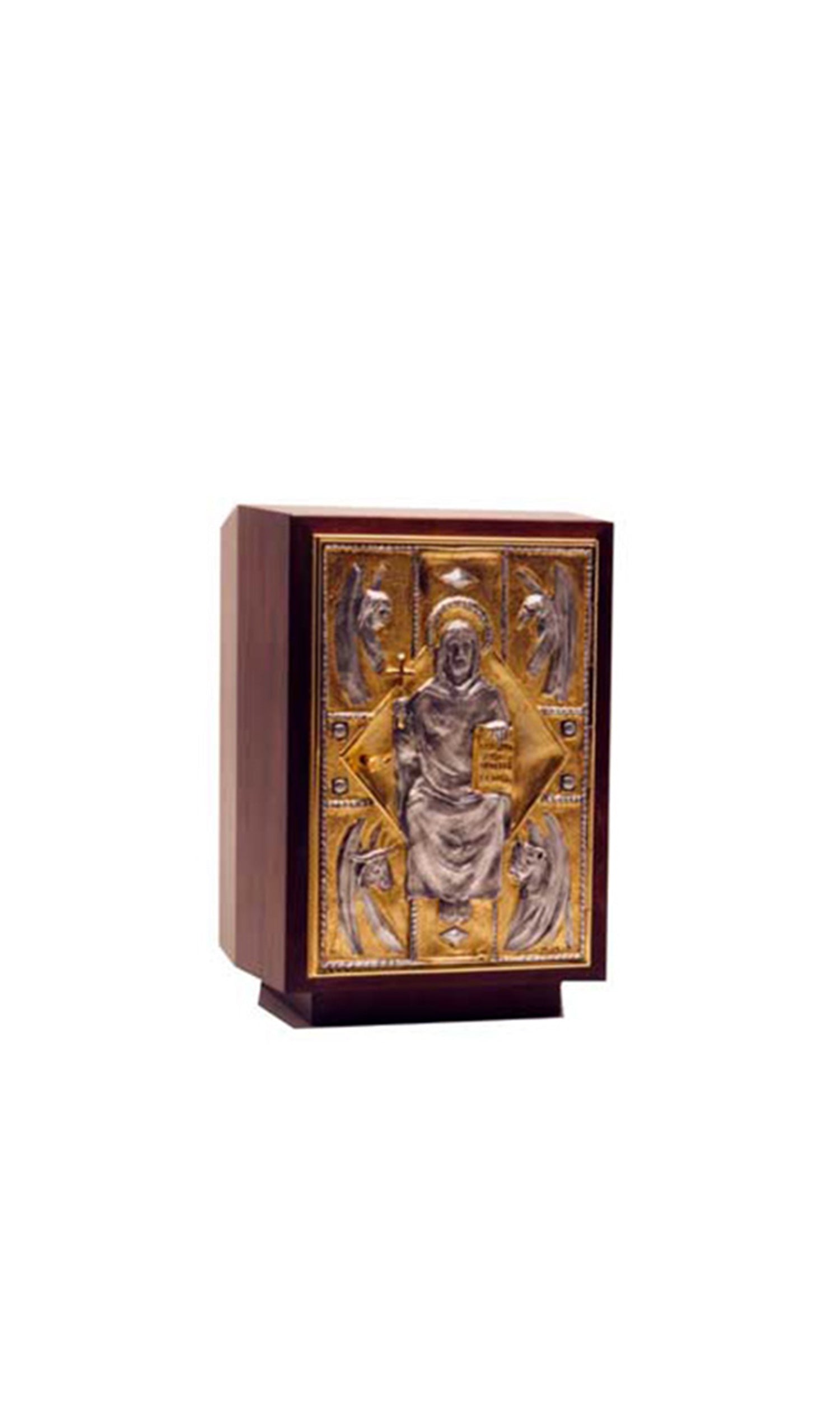 Tabernacolo in Legno colore Noce e Pannello in Bronzo con Bassorilievo