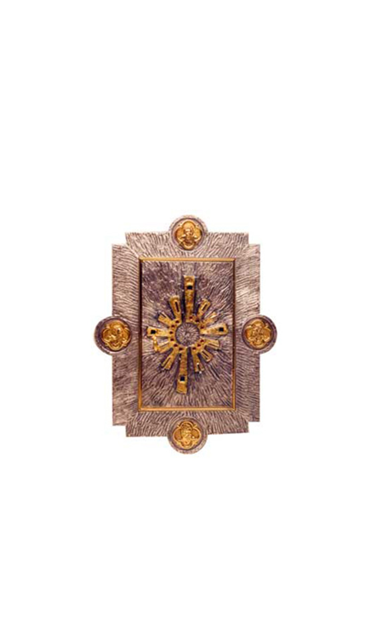 Tabernacolo a muro da incasso in Bronzo Cesellato con croce gloriosa